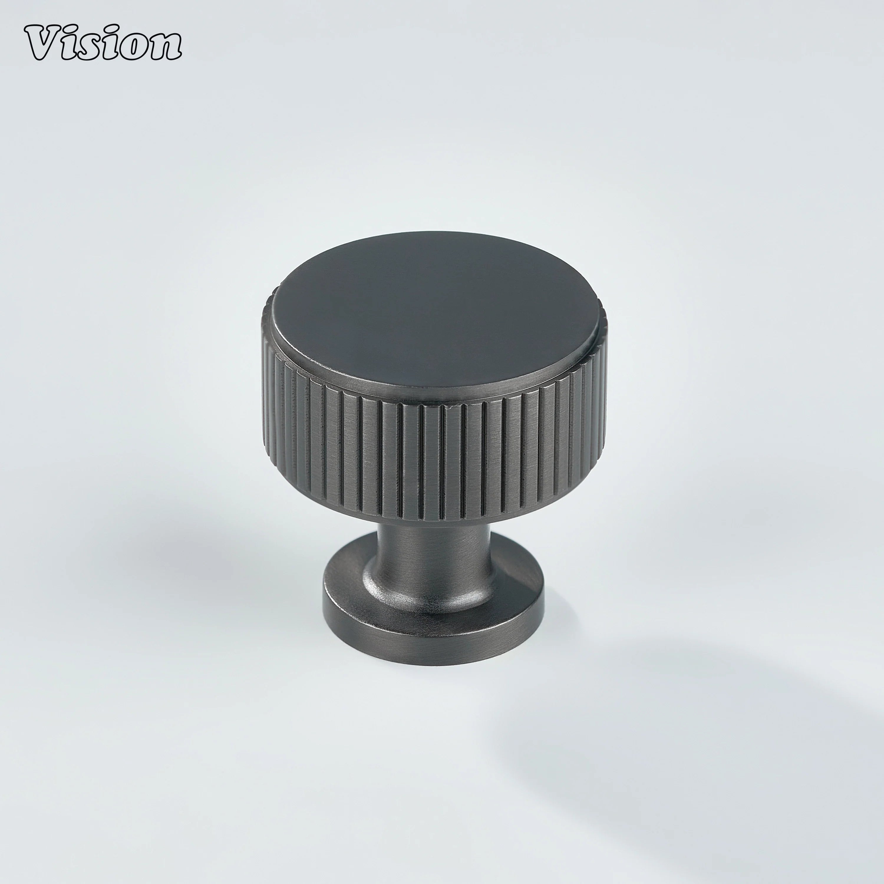 Premium Gunmetal linear knurled cabinet knob for contemporary furniture drawers