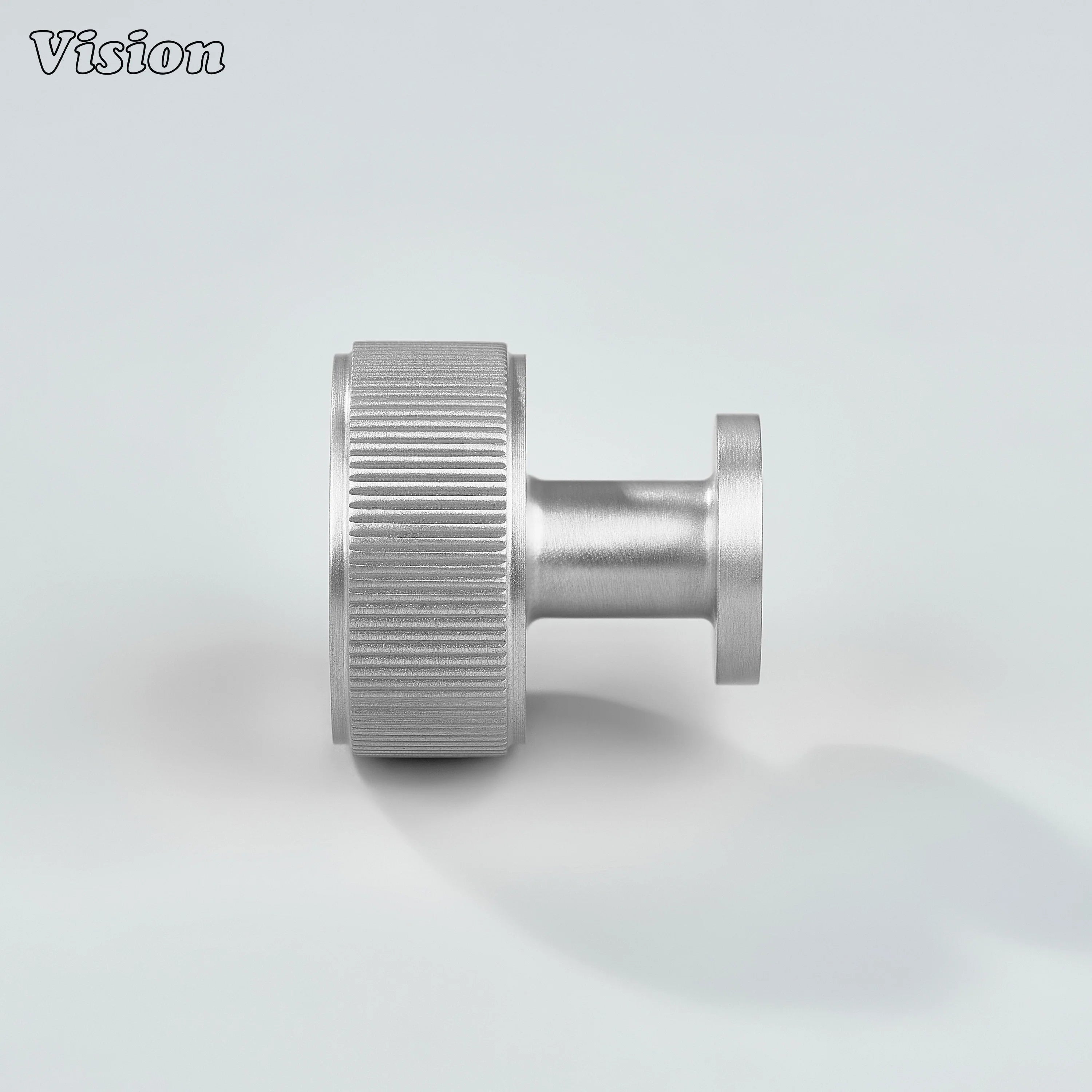 Silver finished linear knurled brass cabinet knob for modern interior furniture
