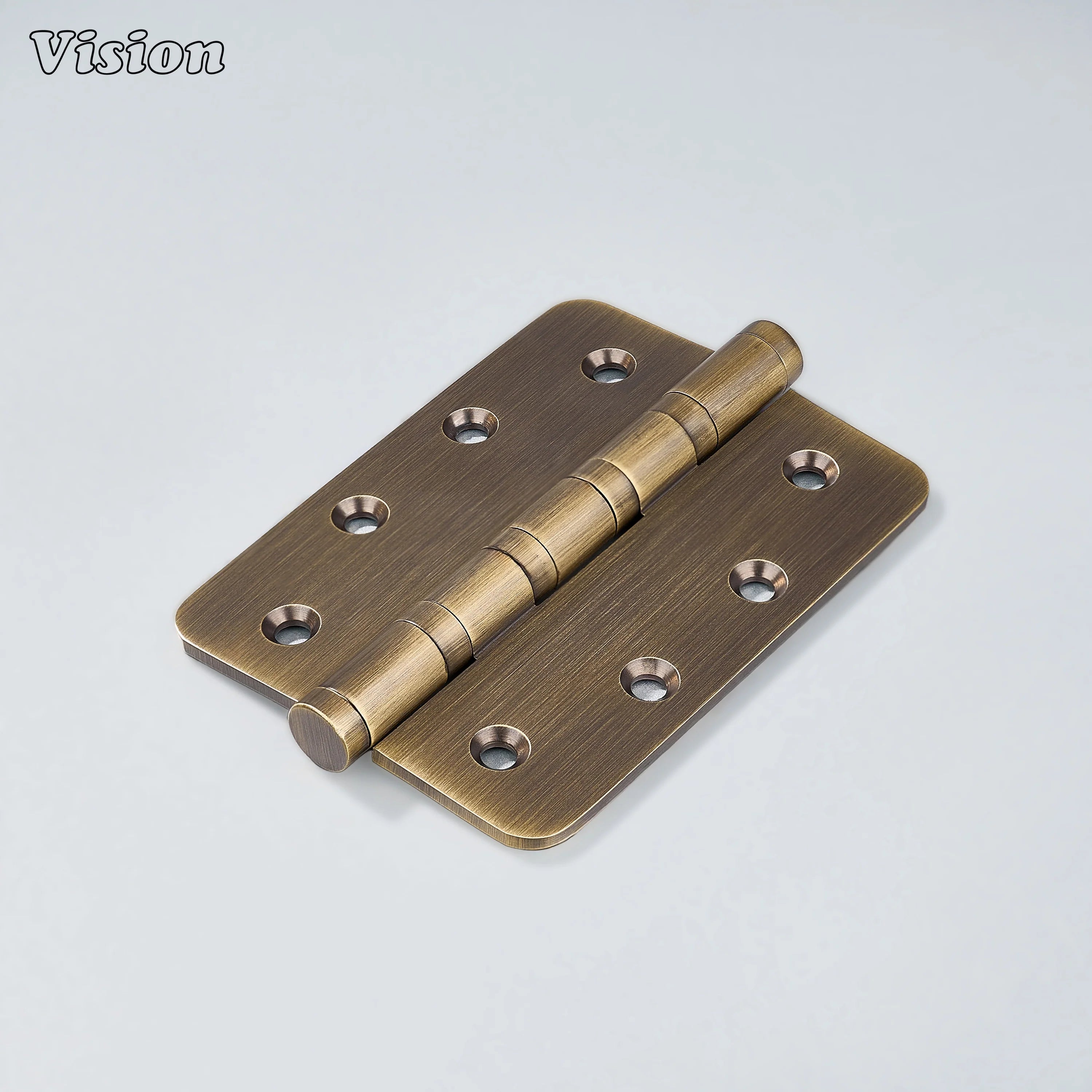 Plain rounded Antique Bronze brass door hinge with bearing barrel for cabinets