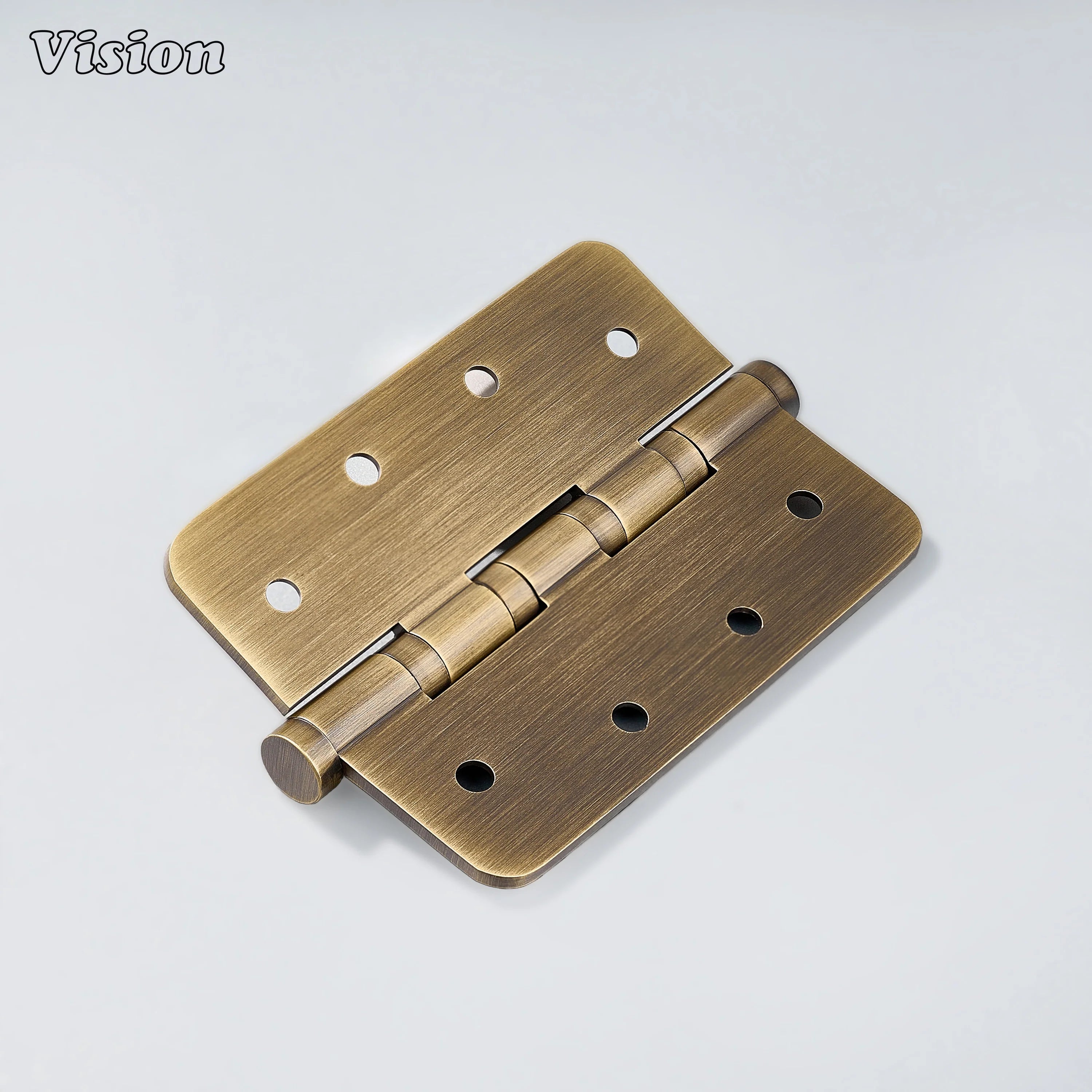 Rounded profile Antique Bronze brass door hinge designed for furniture doors