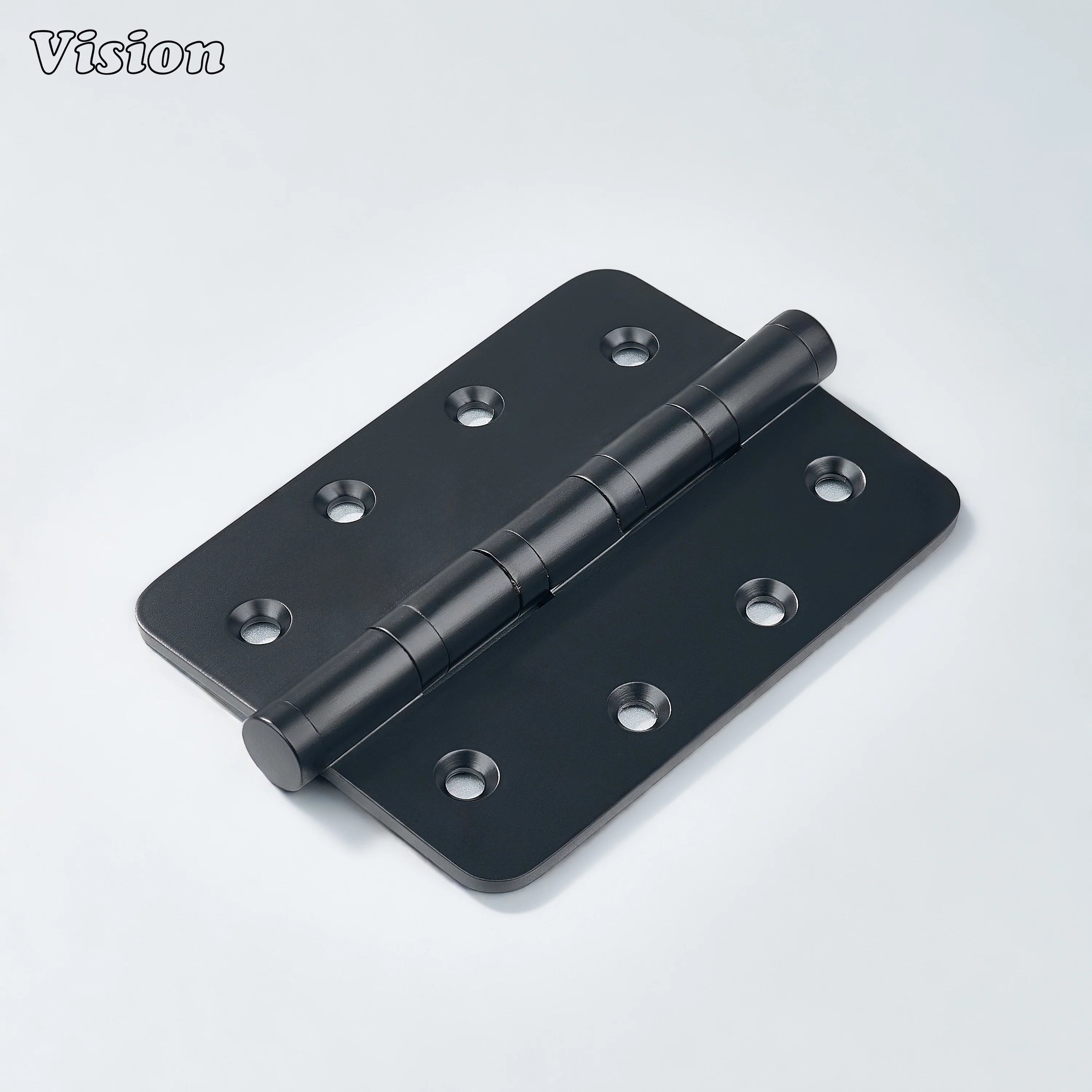 Plain rounded Black brass door hinge with bearing barrel for cabinet doors