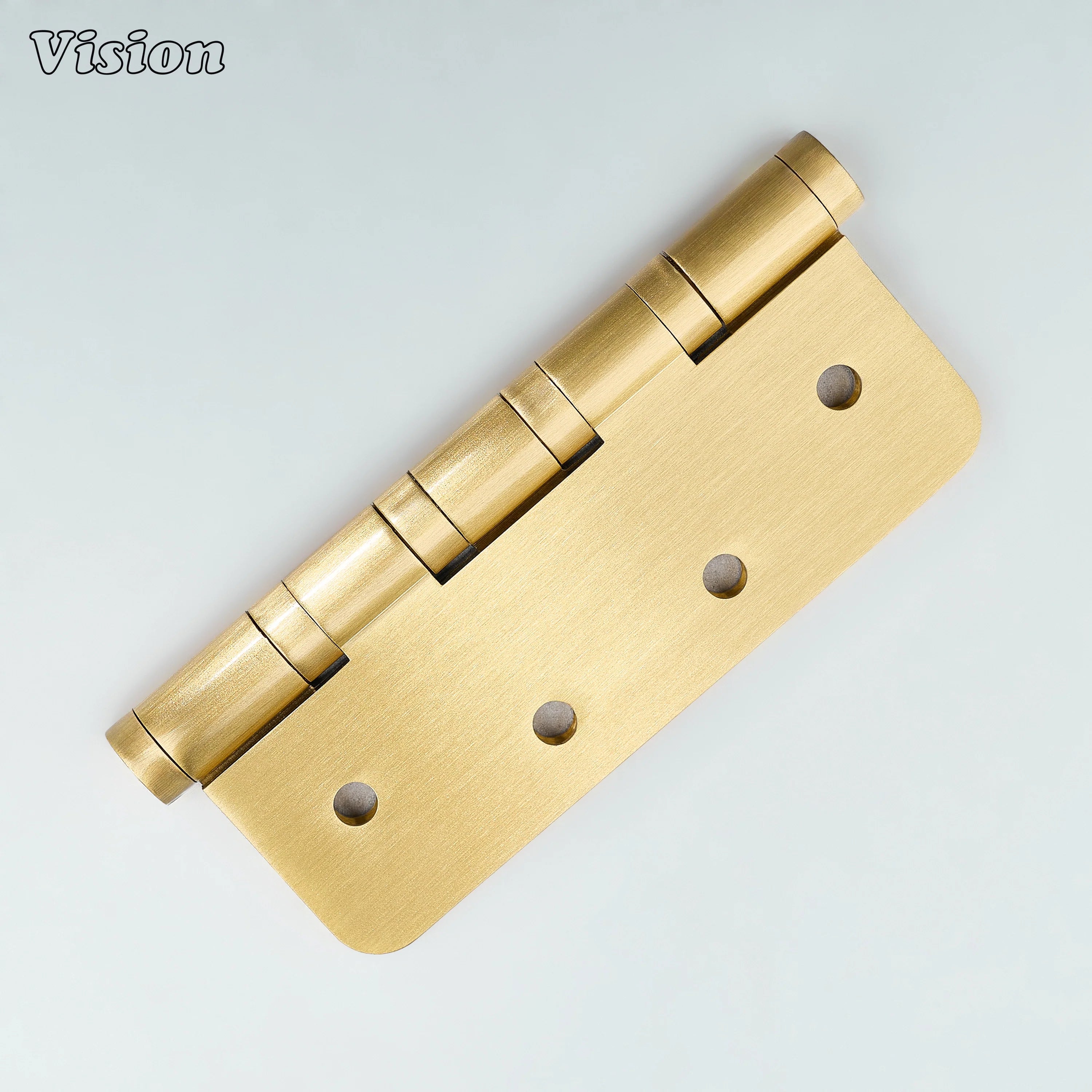 Plain Gold brass door hinge with smooth bearing barrel for wooden cabinets