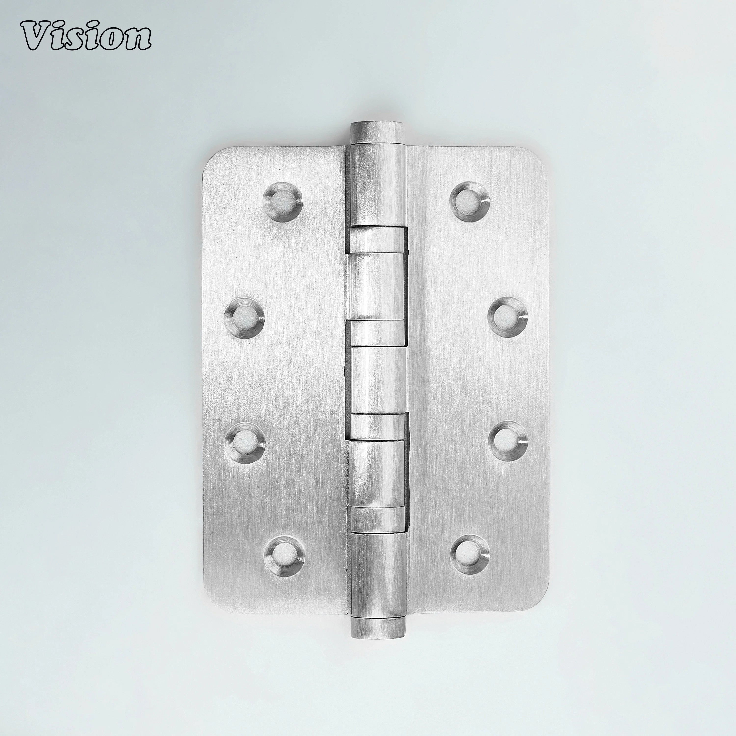 Rounded profile Silver brass door hinge designed for furniture doors