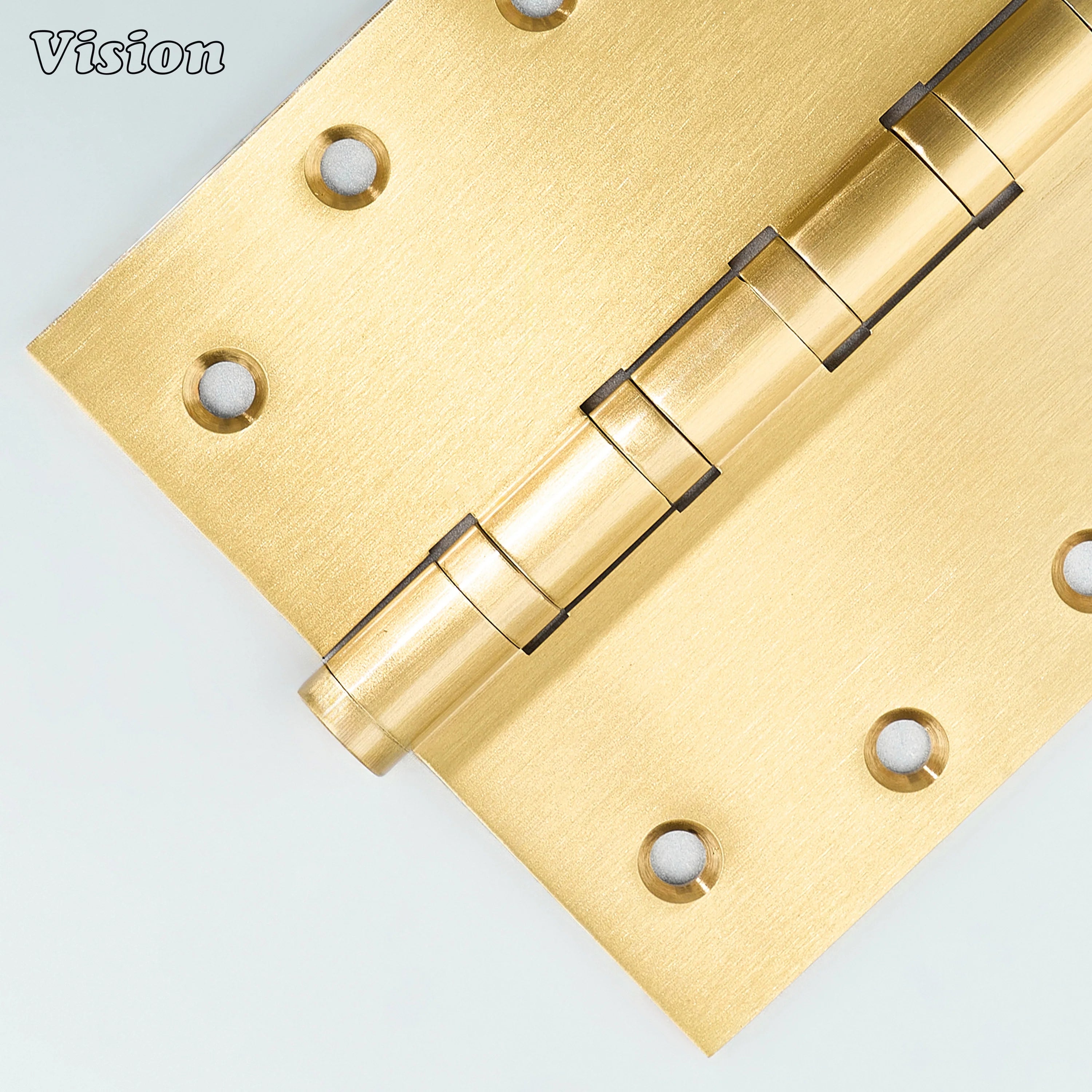 Plain Gold bearing brass door hinge with square edges for residential door installations