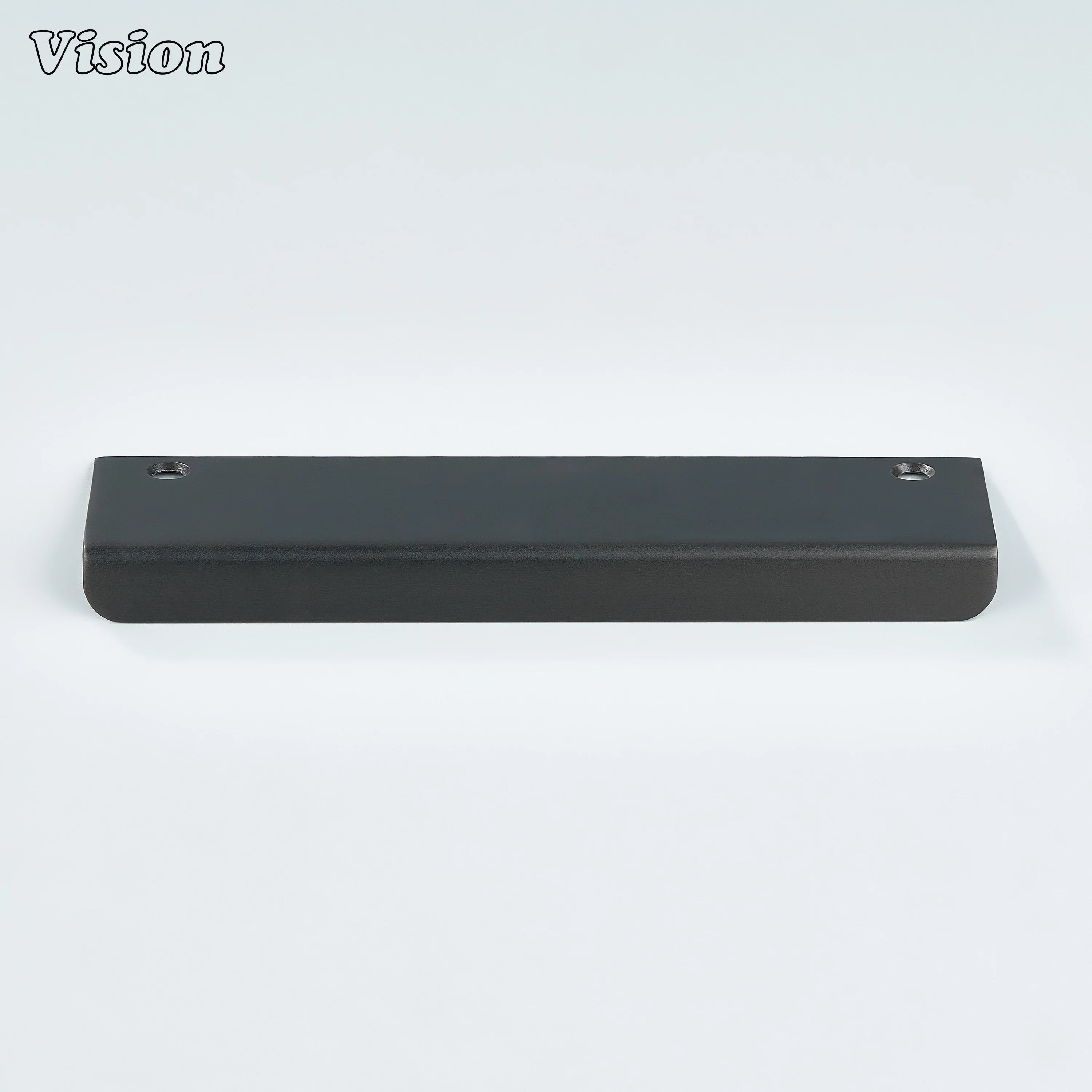 Gunmetal cabinet handle minimalist plain lip pull for cabinetry