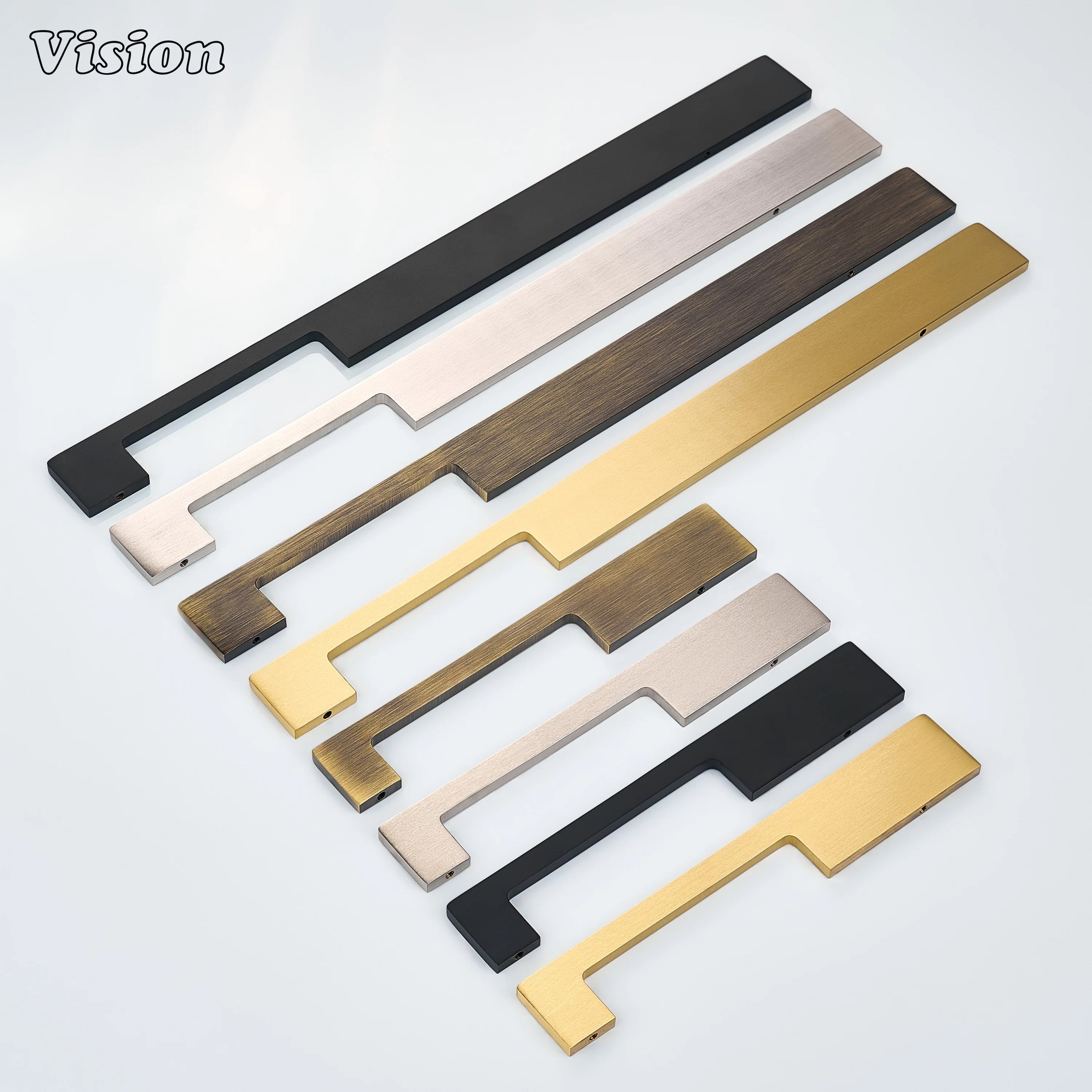 Slim Antique Bronze cabinet handle with straight bar design for drawers