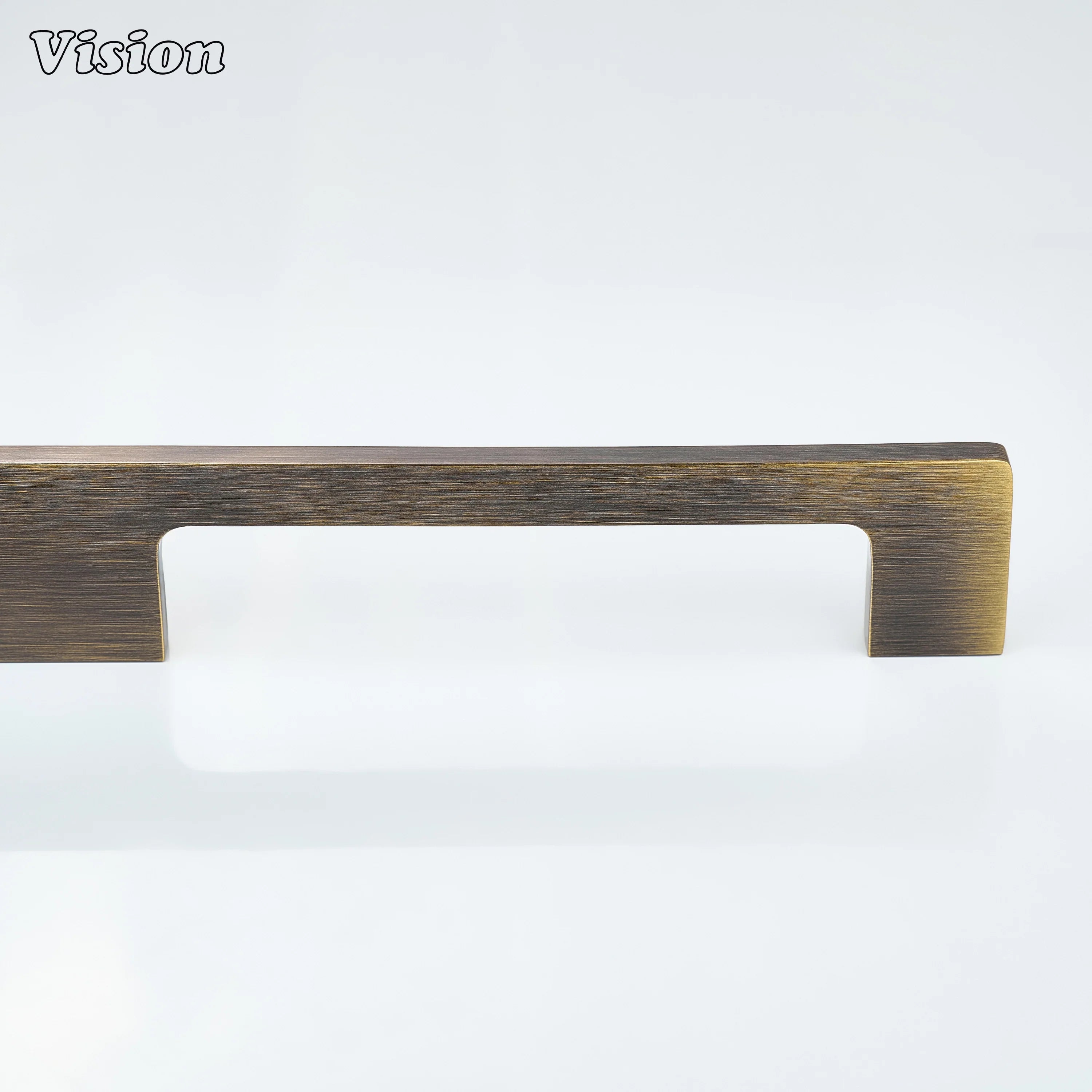 Antique Bronze cabinet handle with plain slim profile for wardrobes
