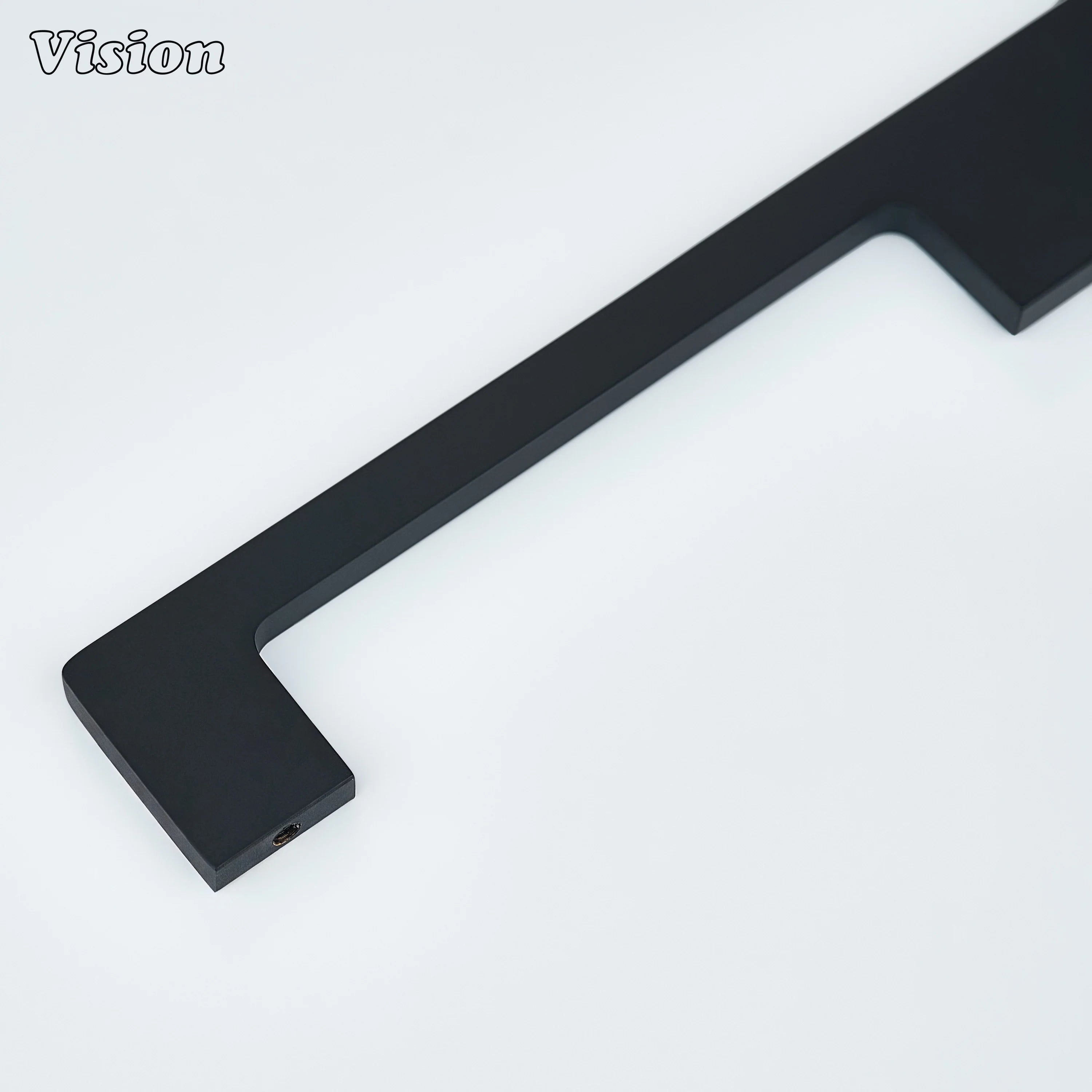Modern Black cabinet handle with flat bar form for cabinet doors