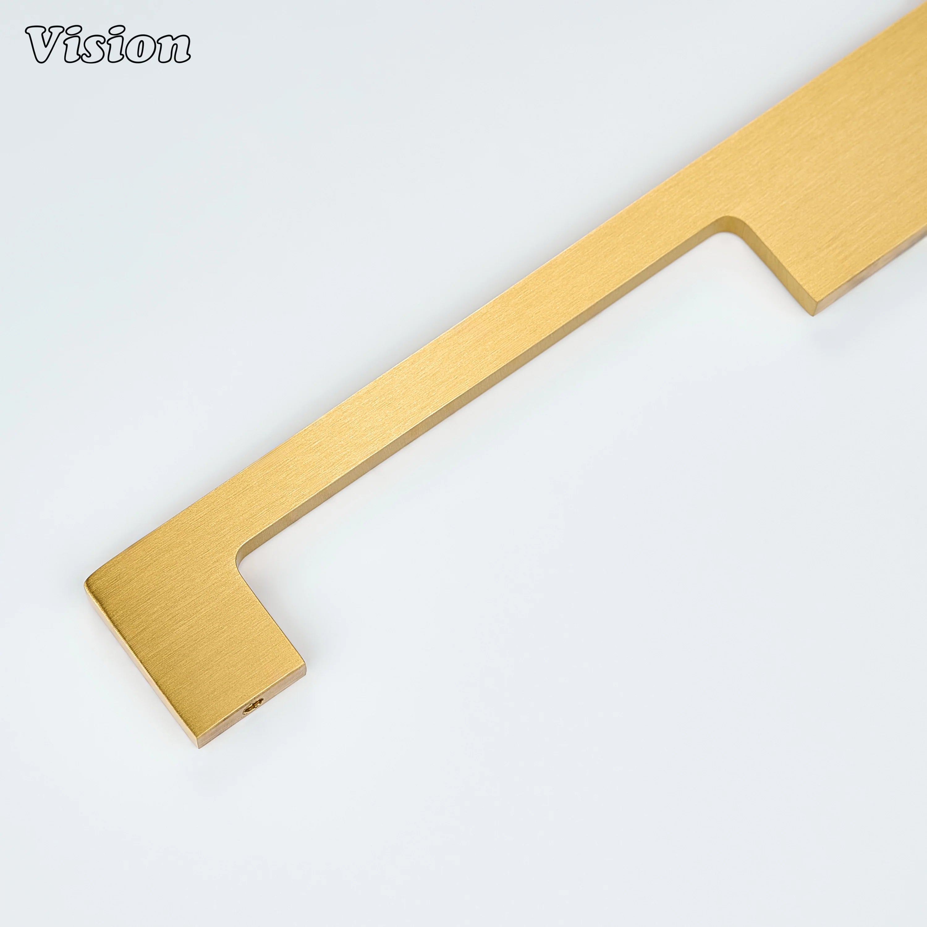 Gold cabinet handle with plain surface ideal for wardrobe doors