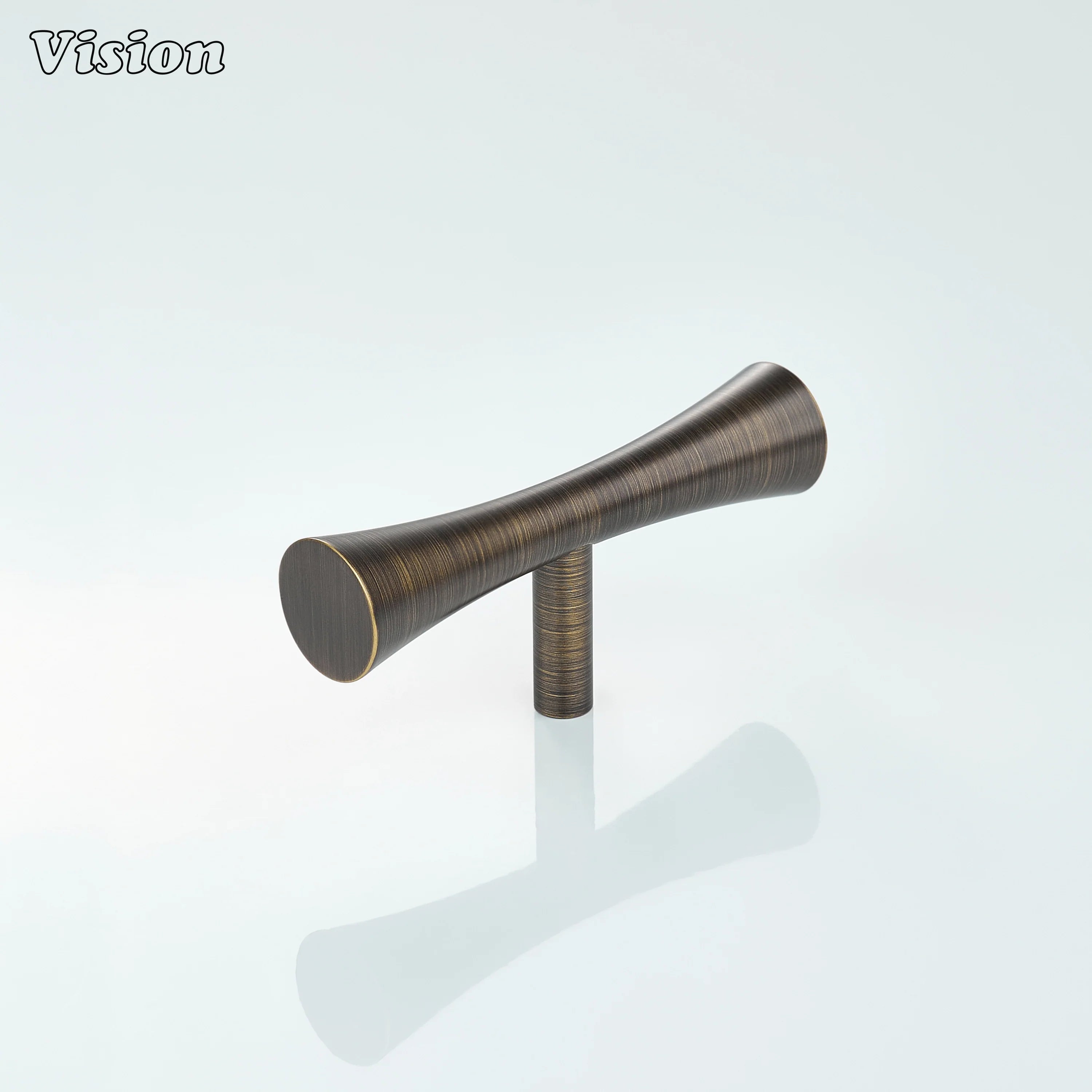 Antique Bronze cabinet t-knob plain curved bar for kitchen cabinets and drawers