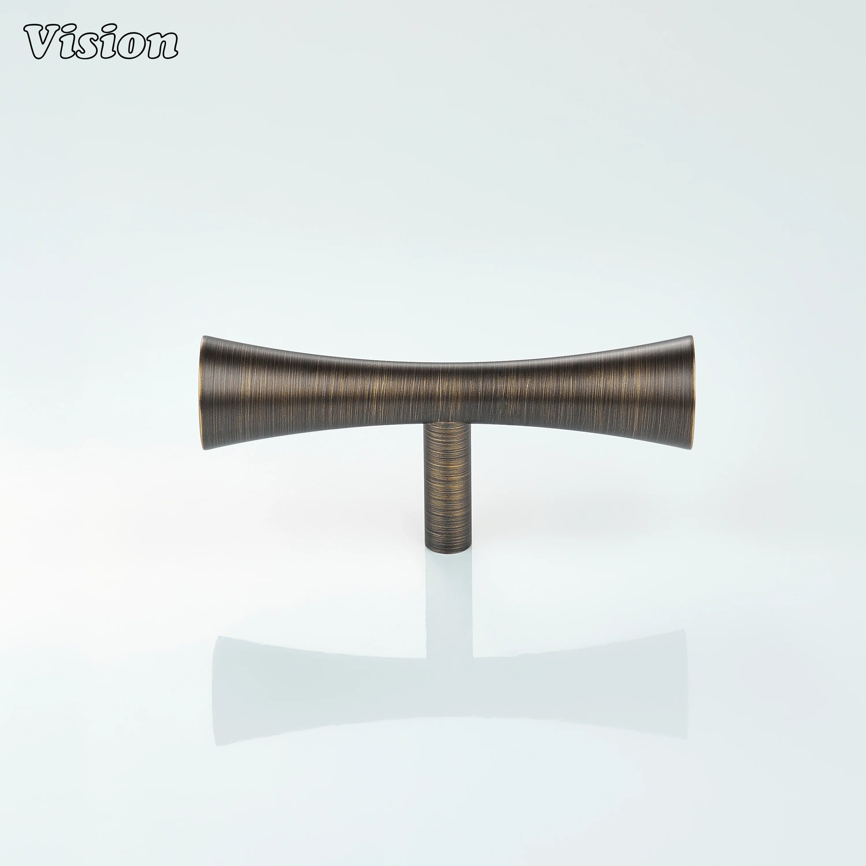 Antique Bronze t-knob curved smooth design for drawer units and cabinets