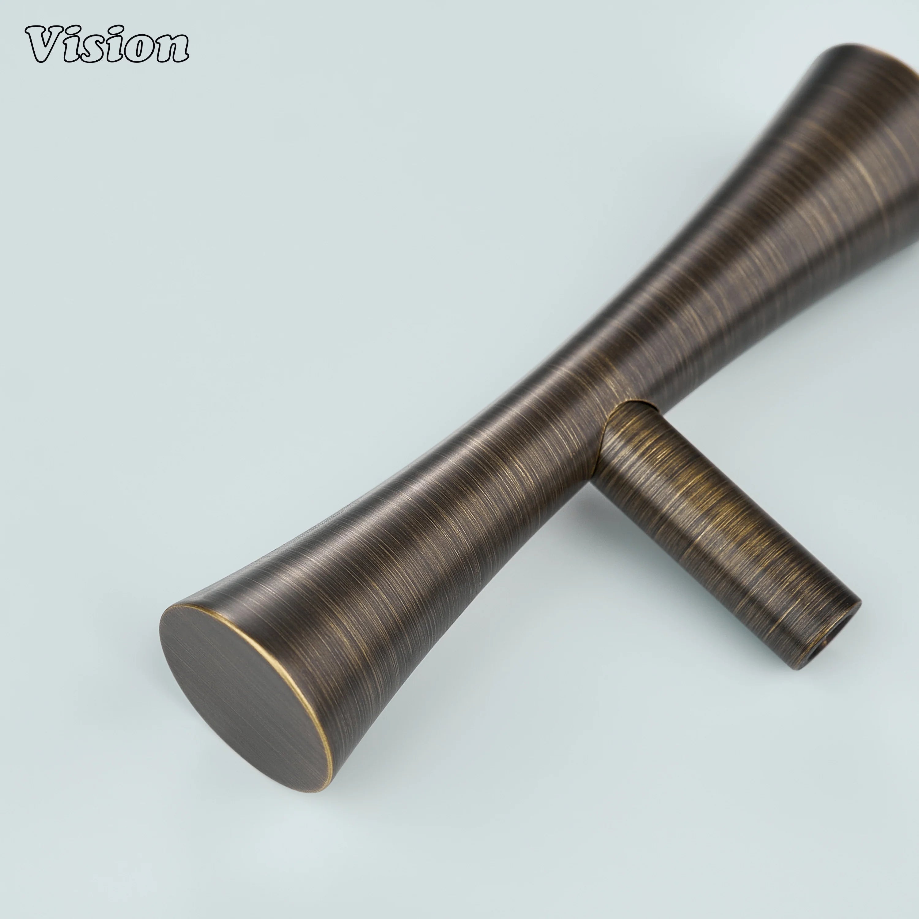 Antique Bronze brass cabinet knob curved bar style for kitchen storage