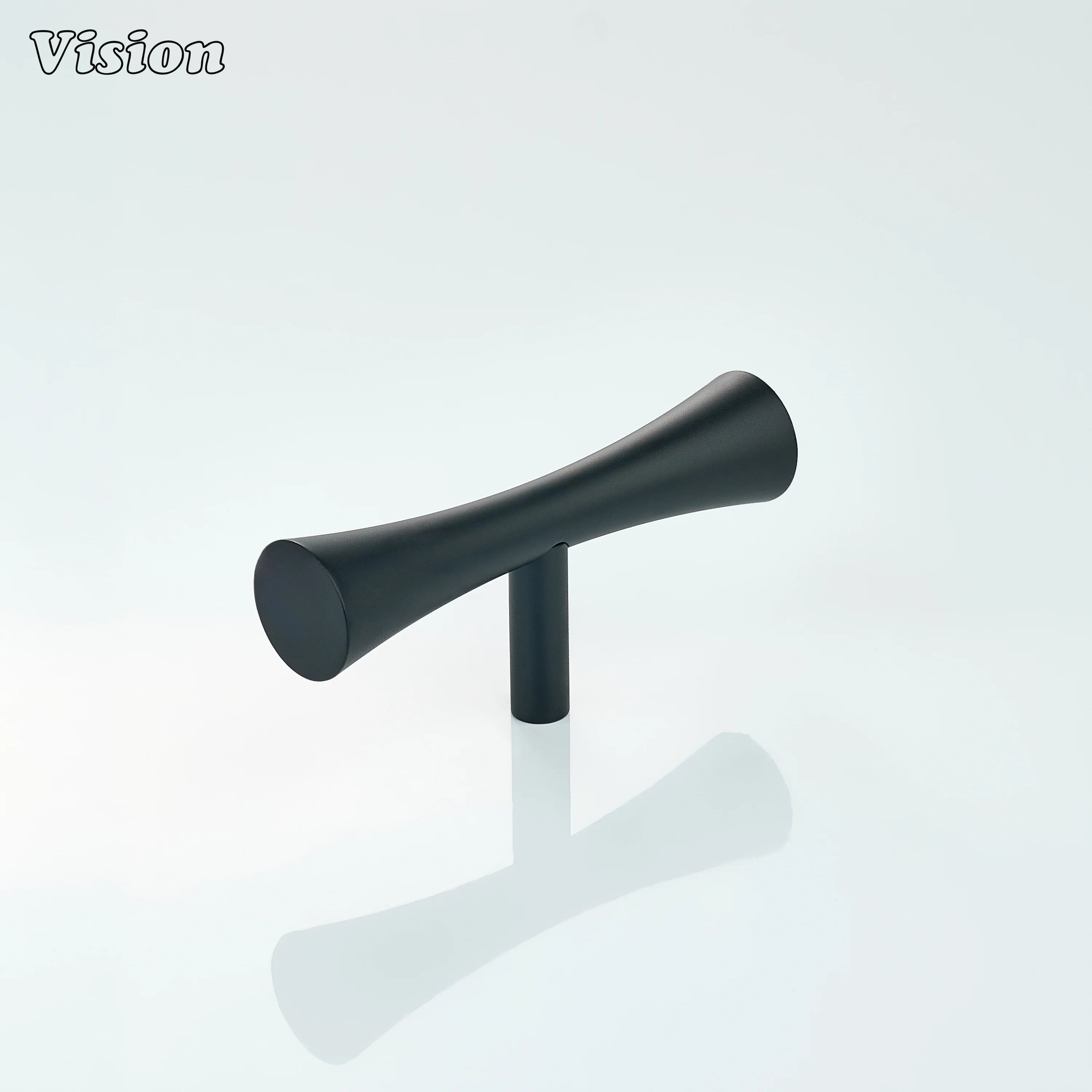 Black cabinet t-knob plain curved bar design for kitchen cabinets