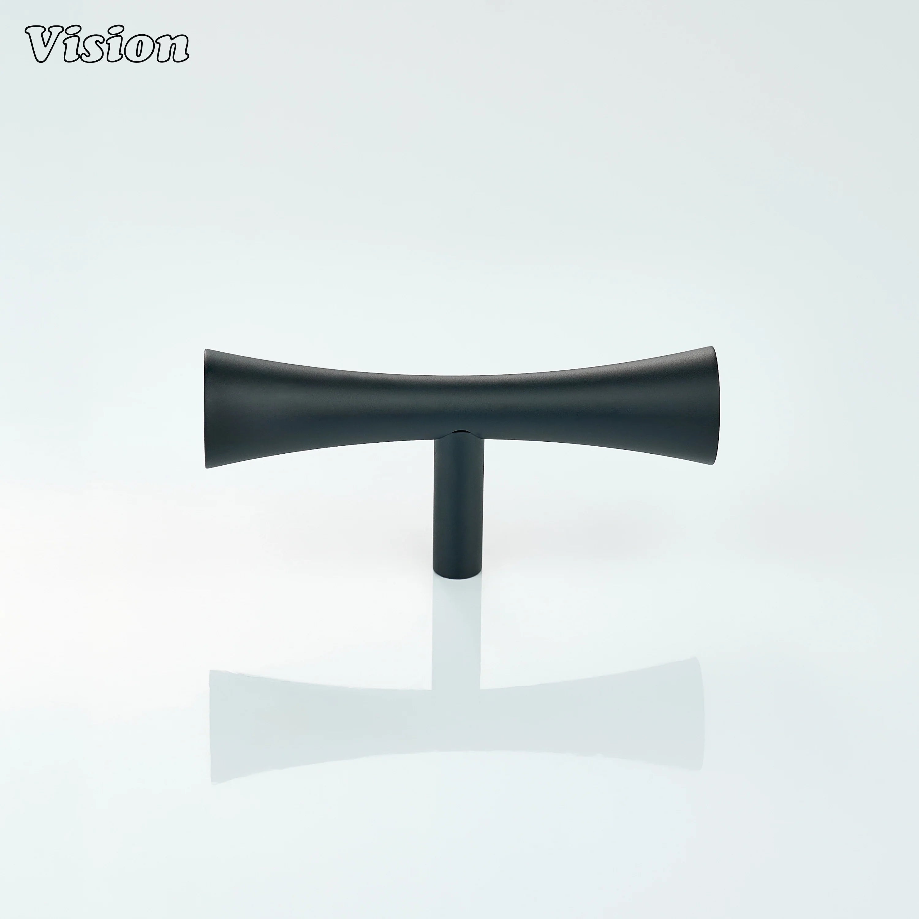 Black t-knob curved smooth finish for furniture applications