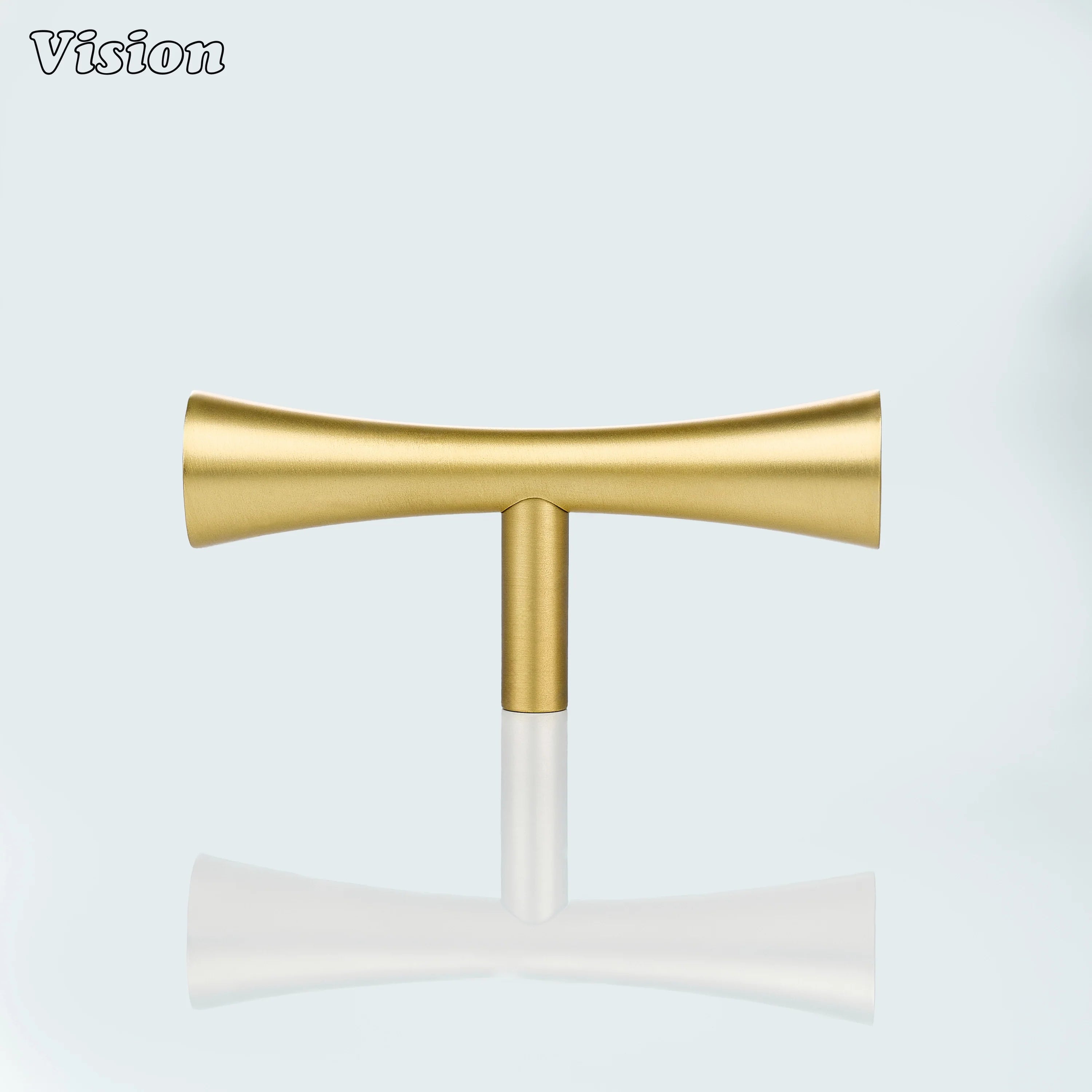 Gold cabinet t-knob smooth hourglass bar for wardrobes and cabinet doors