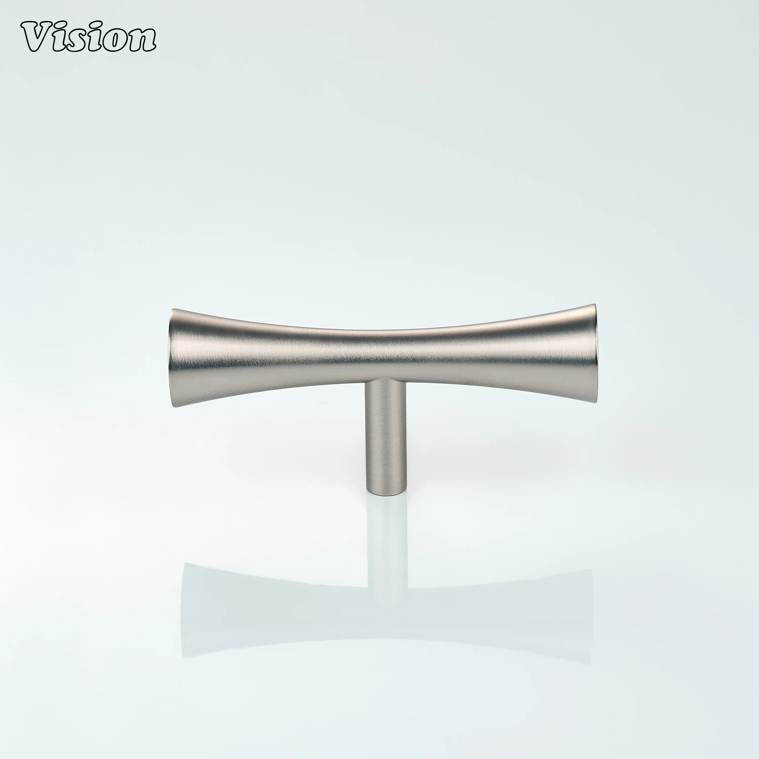 Silver t-knob curved smooth finish for cupboard cabinets