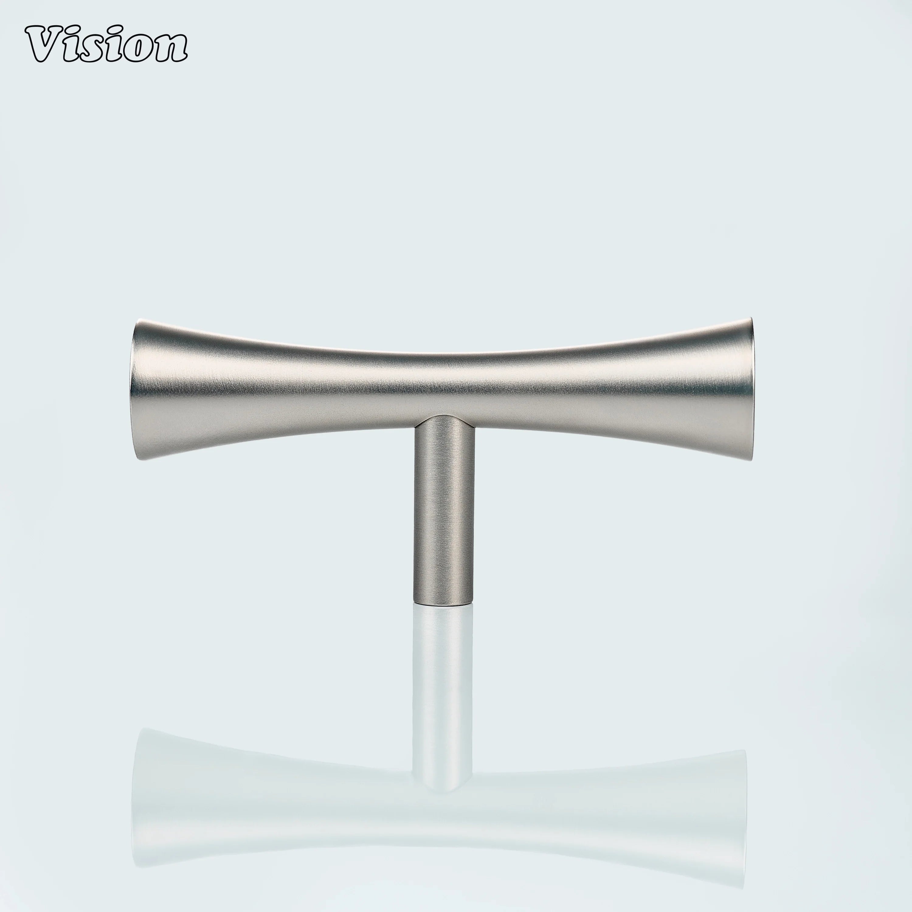 Silver cabinet t-knob flared edge bar for cabinet doors