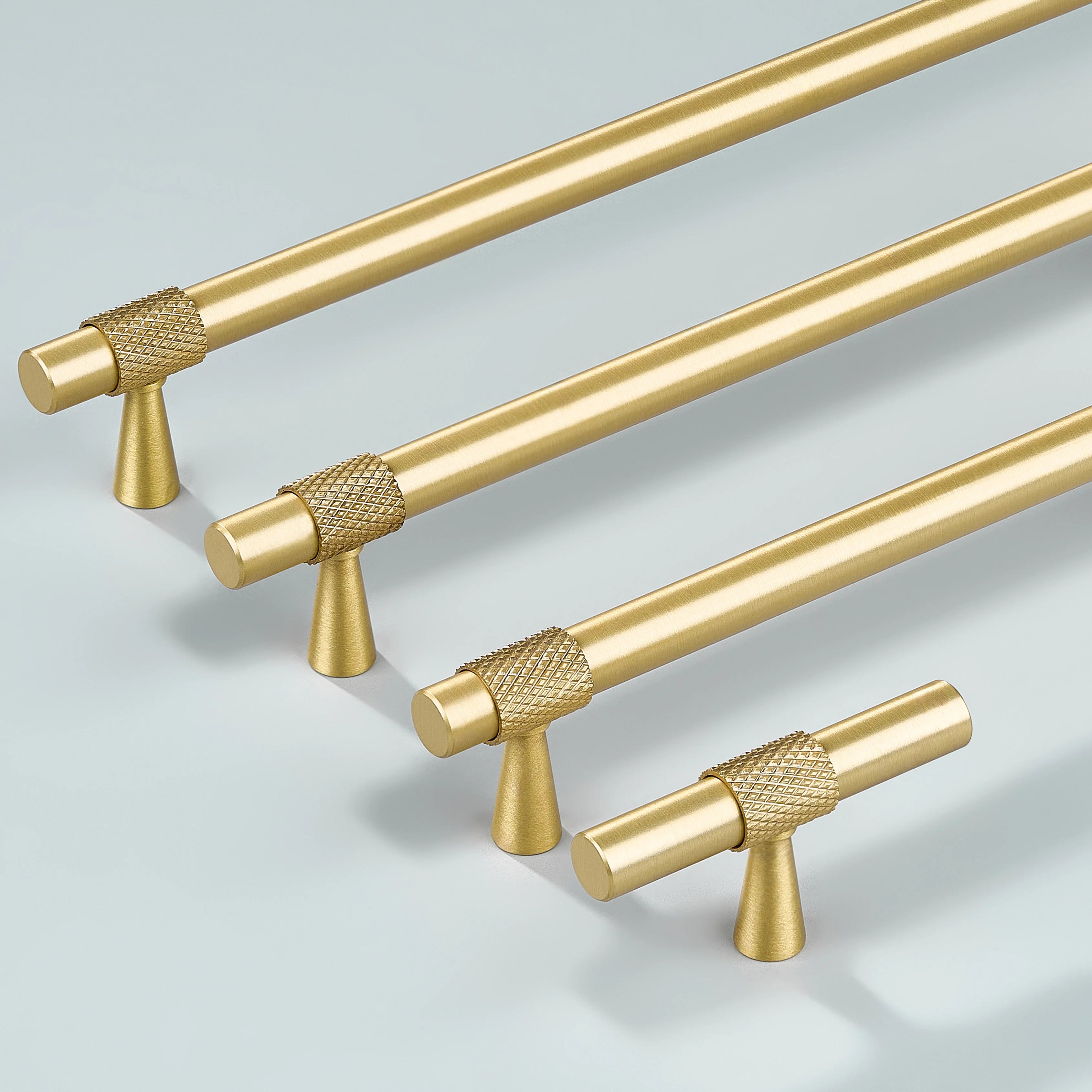 Knurled Cabinet Handles and Cabinet Knob in gold finish