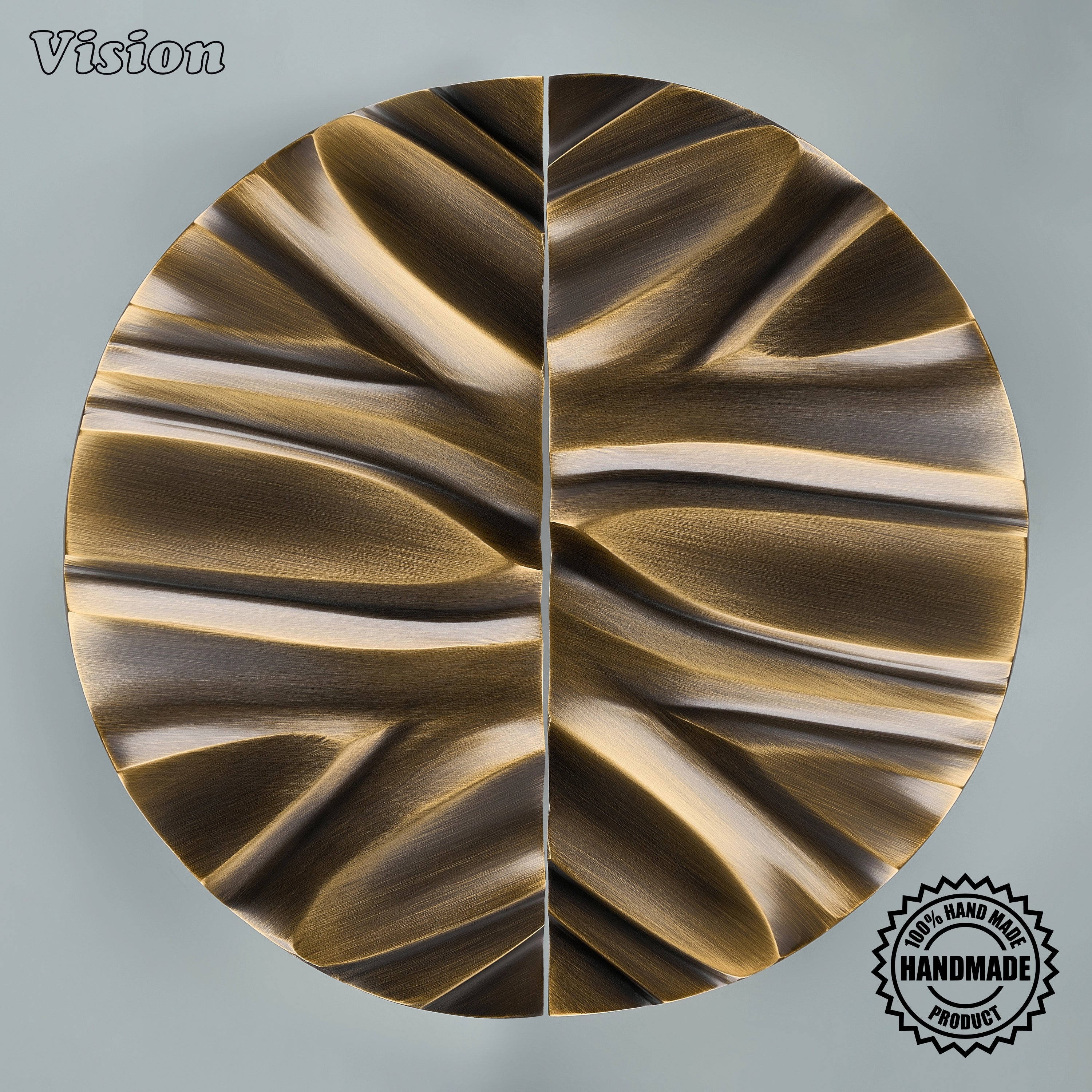 Luxury Antique Bronze solid brass semi circle door handle with flowing handcrafted profile for statement entryways.