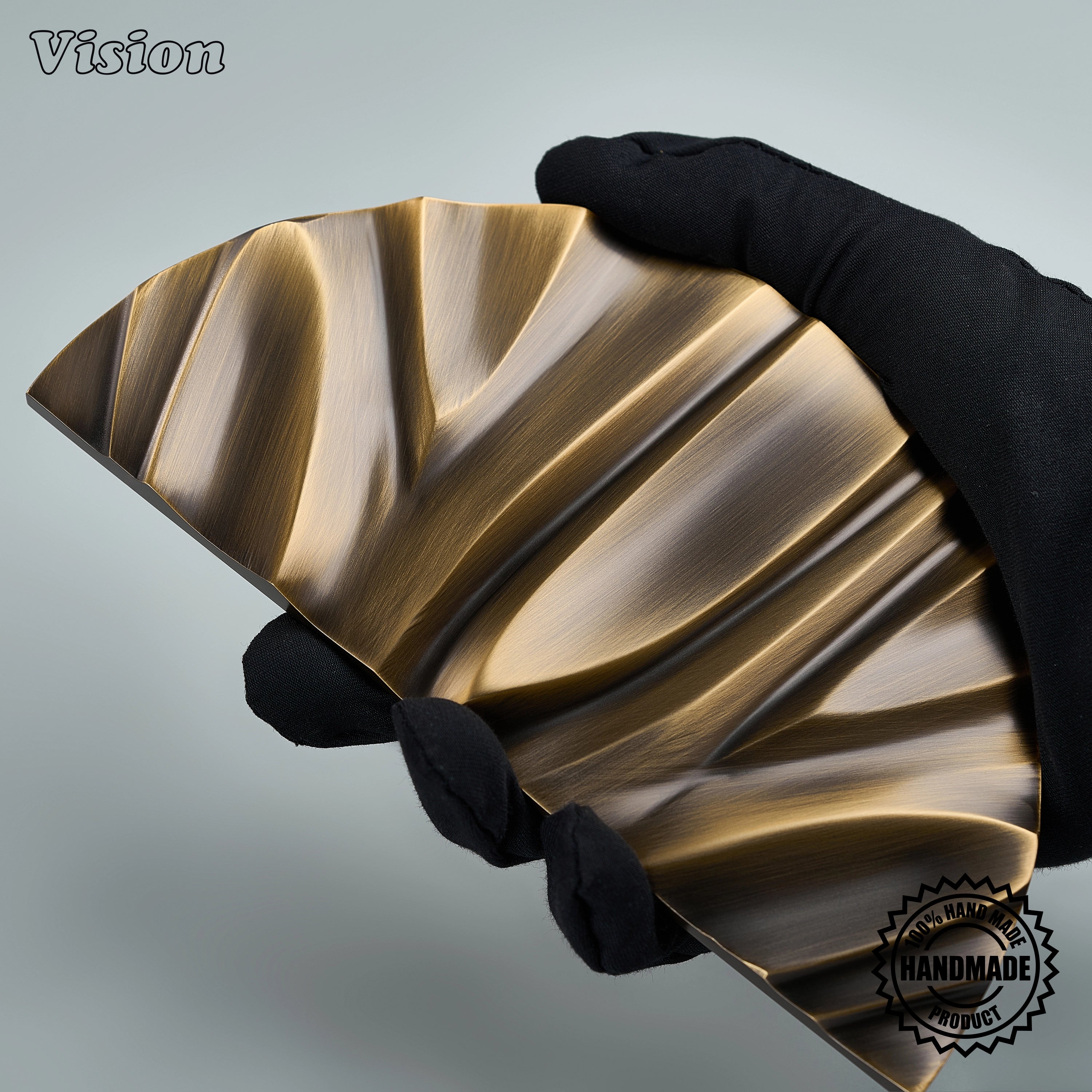 Antique Bronze premium handcrafted semi circle door handle with organic grain-inspired design for luxury commercial doors.