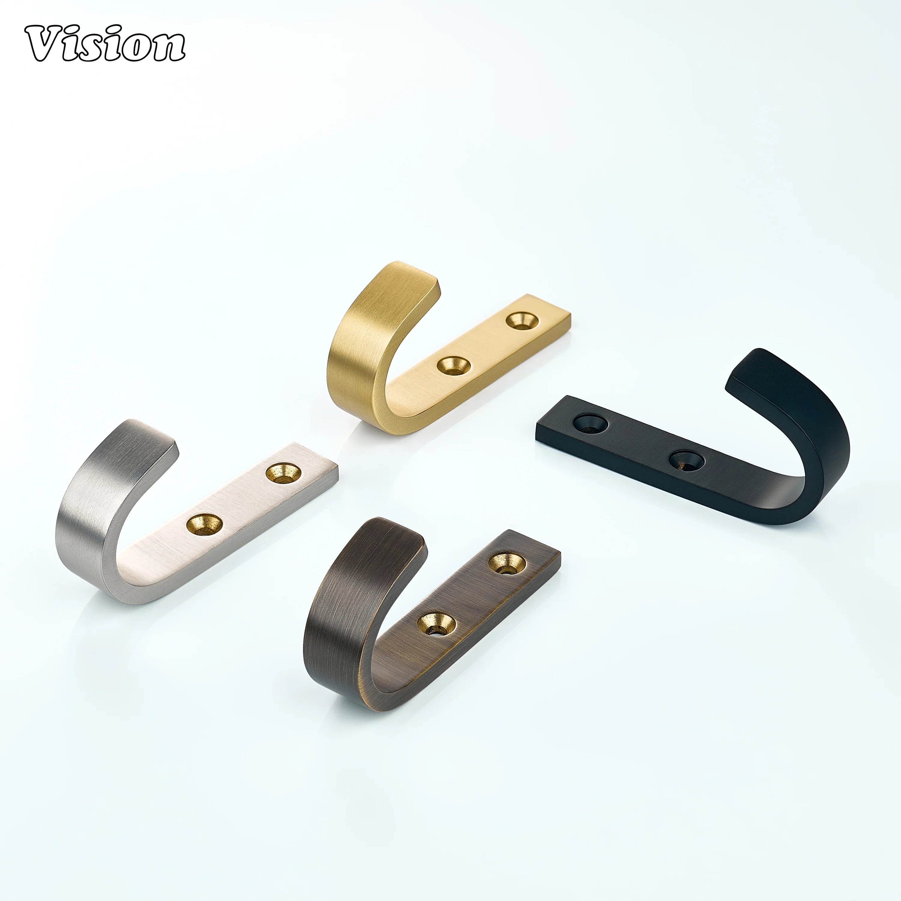 Plain profile wall hook in Black finish with curved hook form, heavy duty wall use