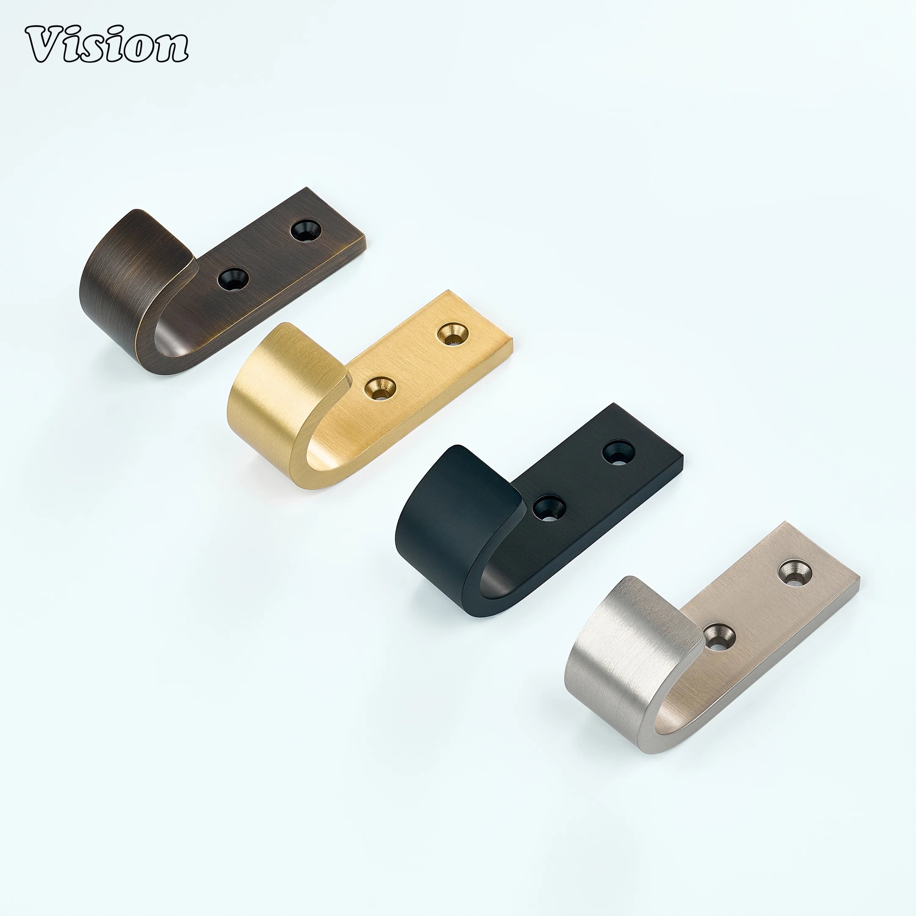 Premium wide wall hook in Gold finish with smooth curved J design, mounted on bedroom door for bath robes