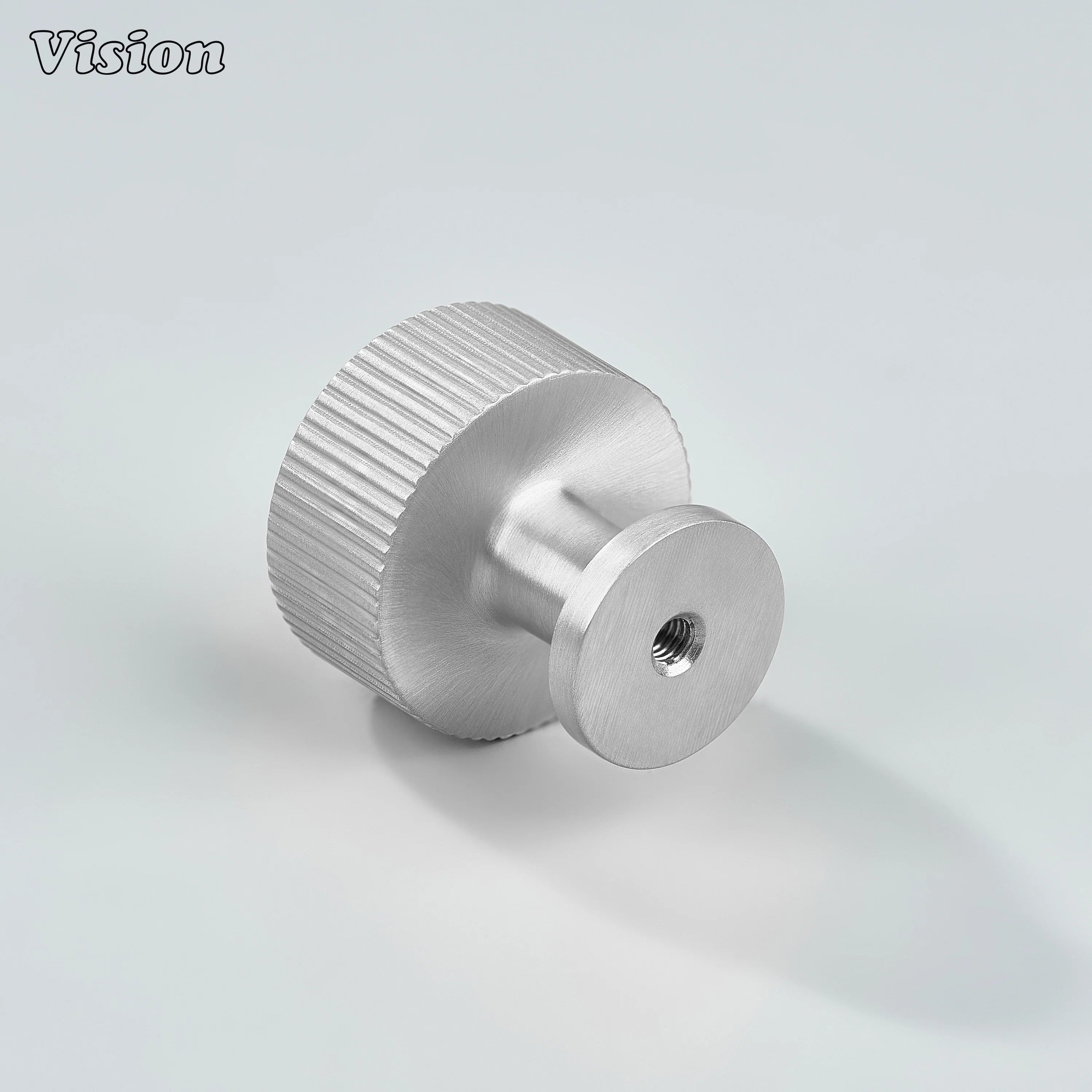 Premium Silver brass cabinet knob with cylindrical base for drawers