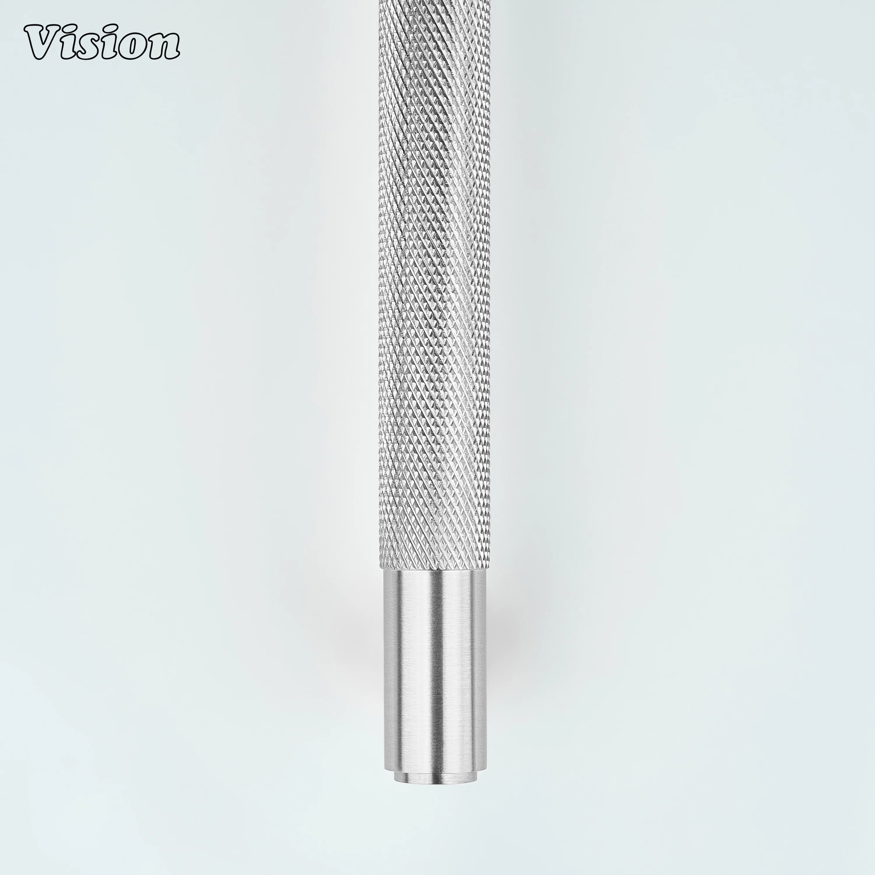 Silver knurled bar cabinet handle for drawer fronts