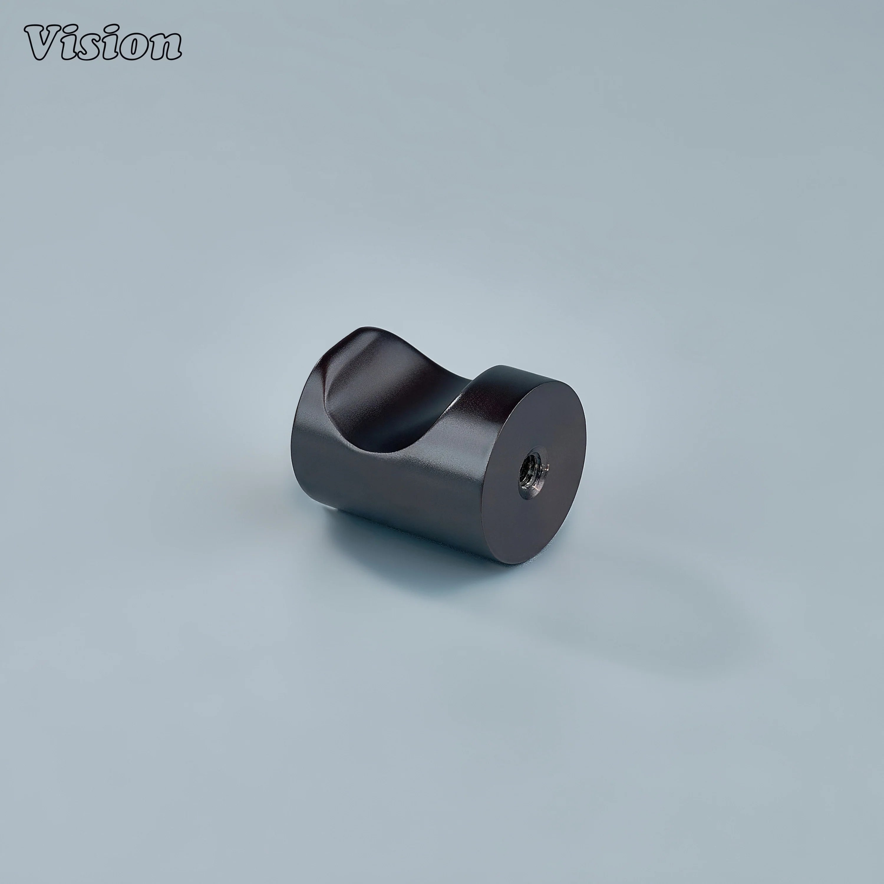 Cylindrical Oil Rubbed Bronze cabinet knob with ergonomic grip for furniture