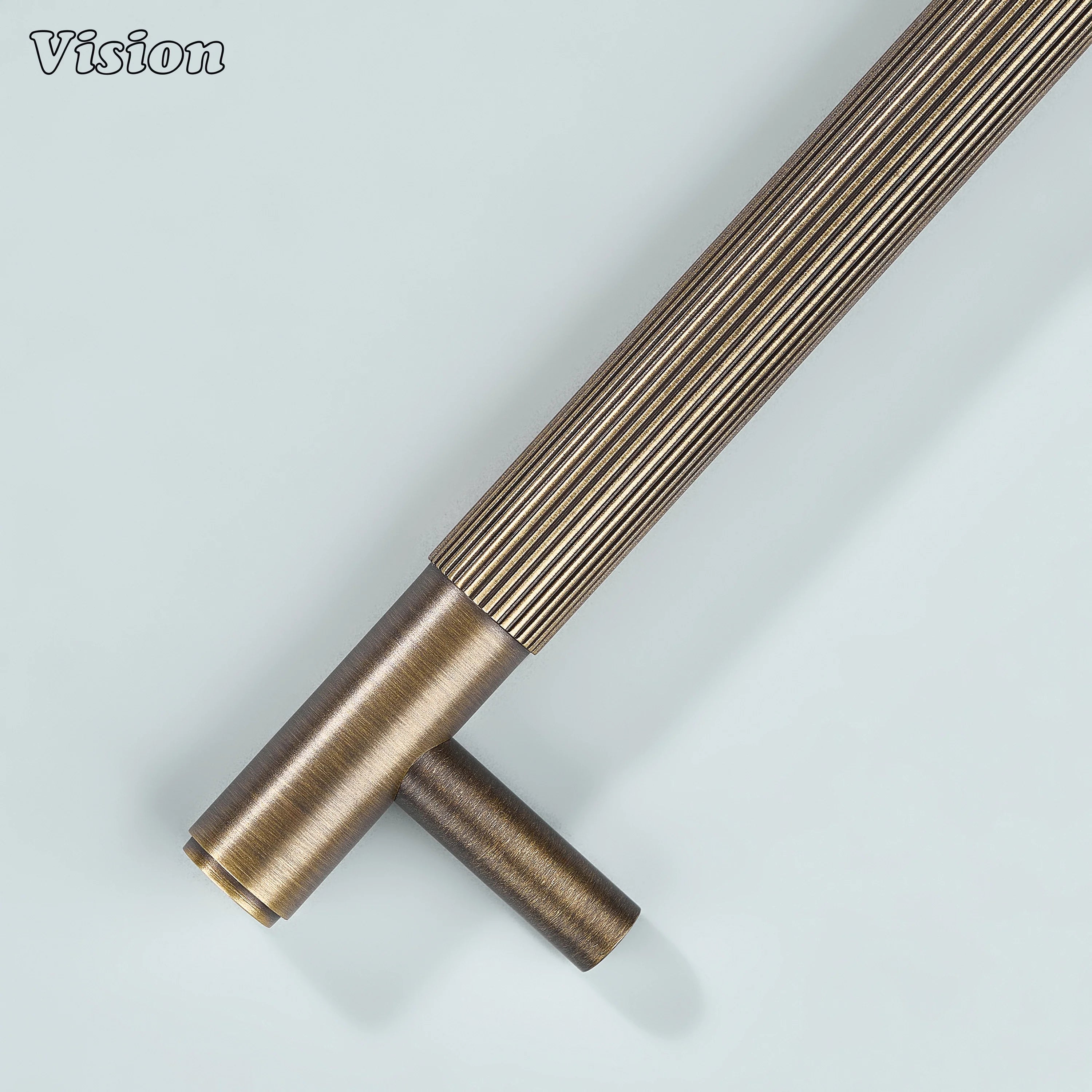 Premium antique bronze linear handle for furniture and drawers.