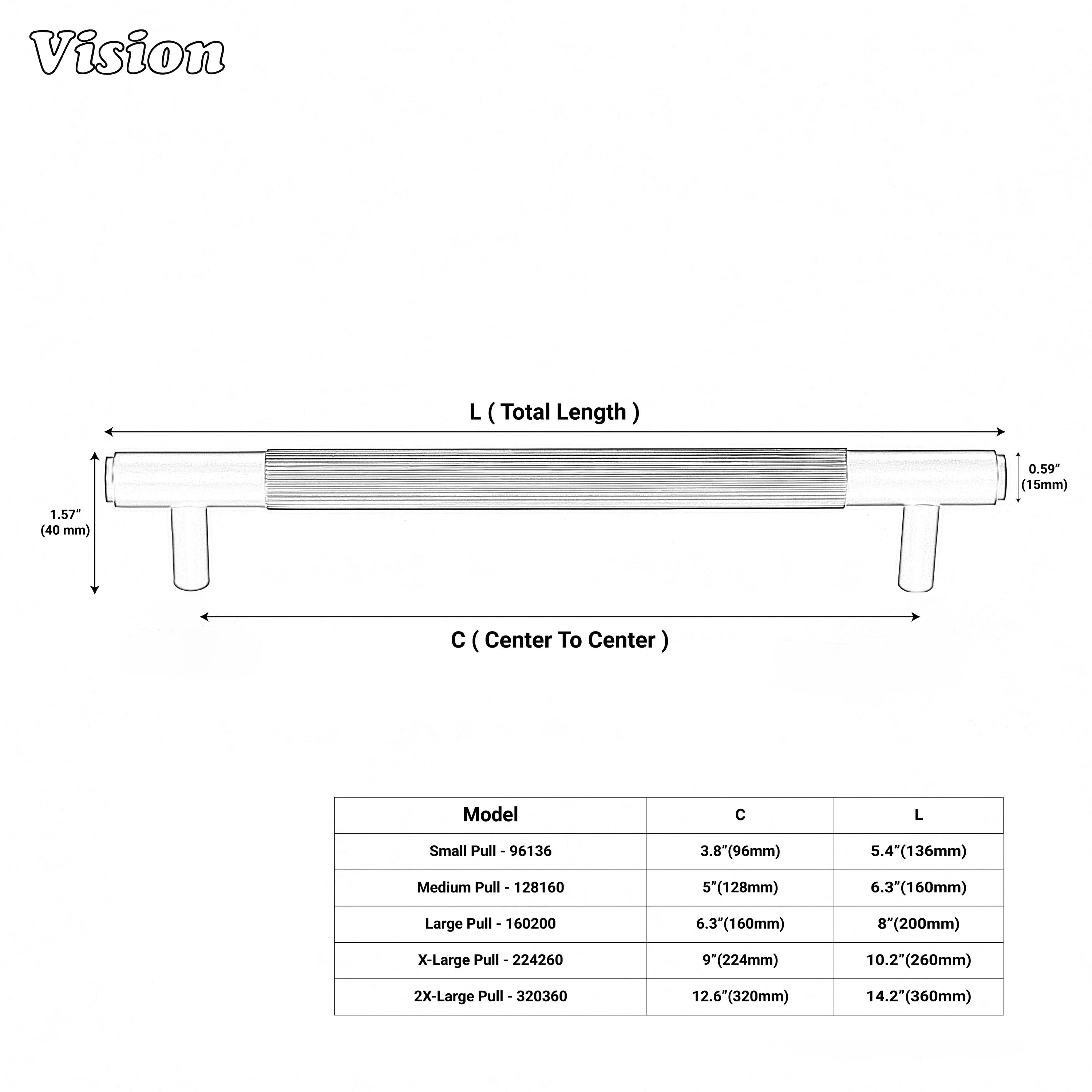 Premium gold linear knurled handle ideal for furniture hardware.
