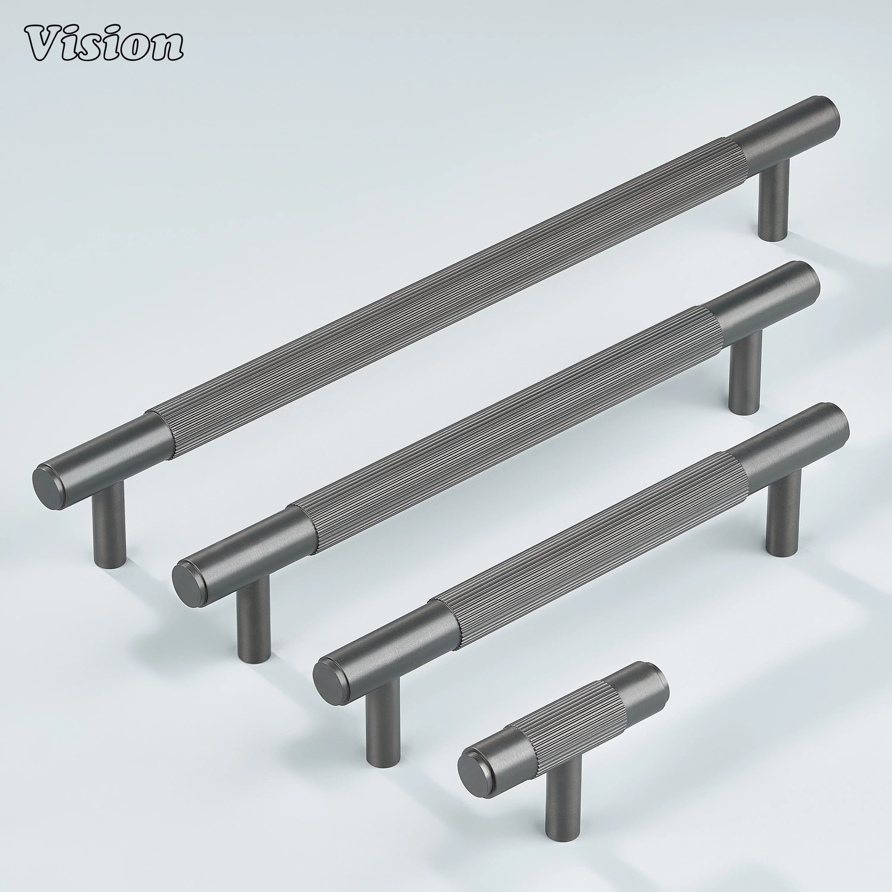 Ignite gunmetal handle ideal for wardrobes and drawers.