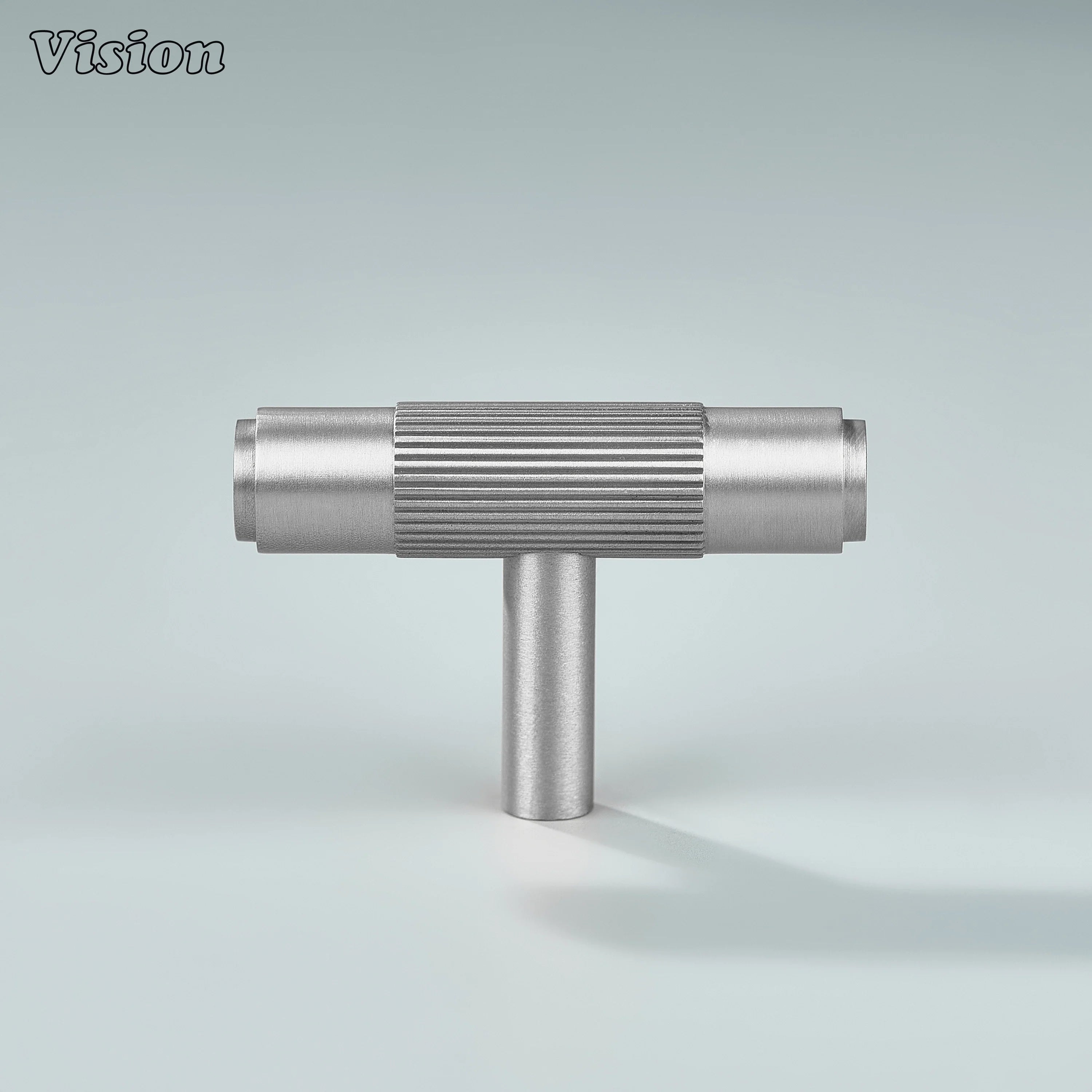 Premium silver brass T-knob ideal for furniture and drawers.