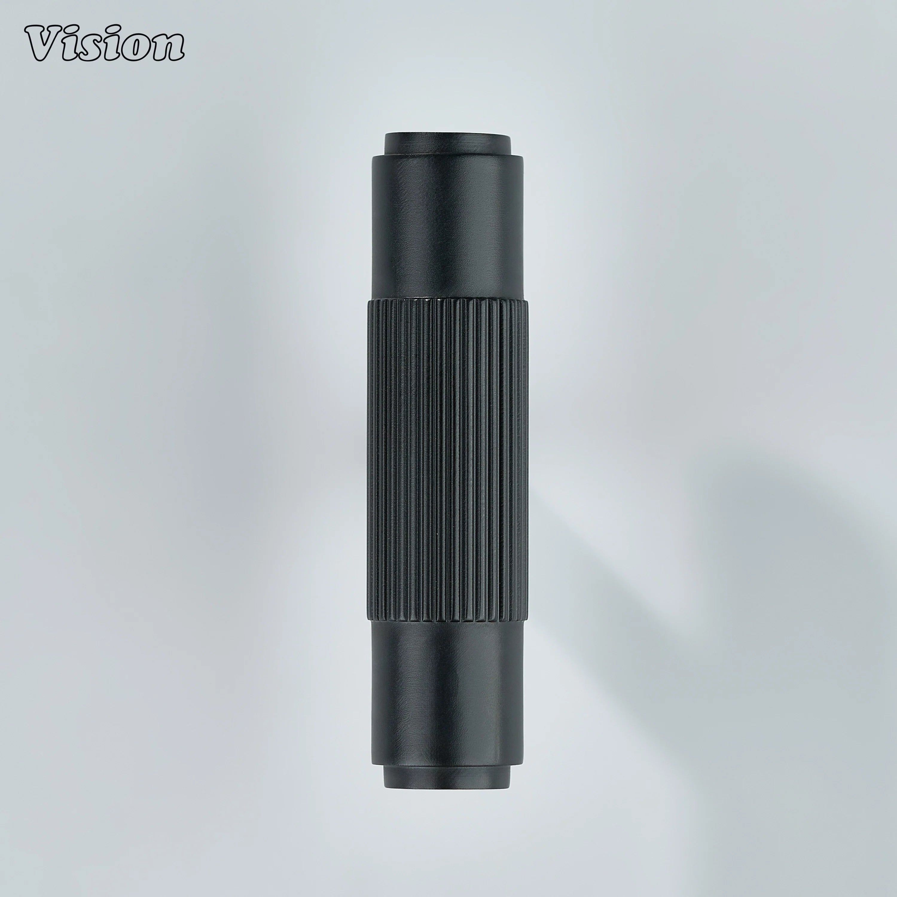 Premium satin brass linear knob in matte black finish.