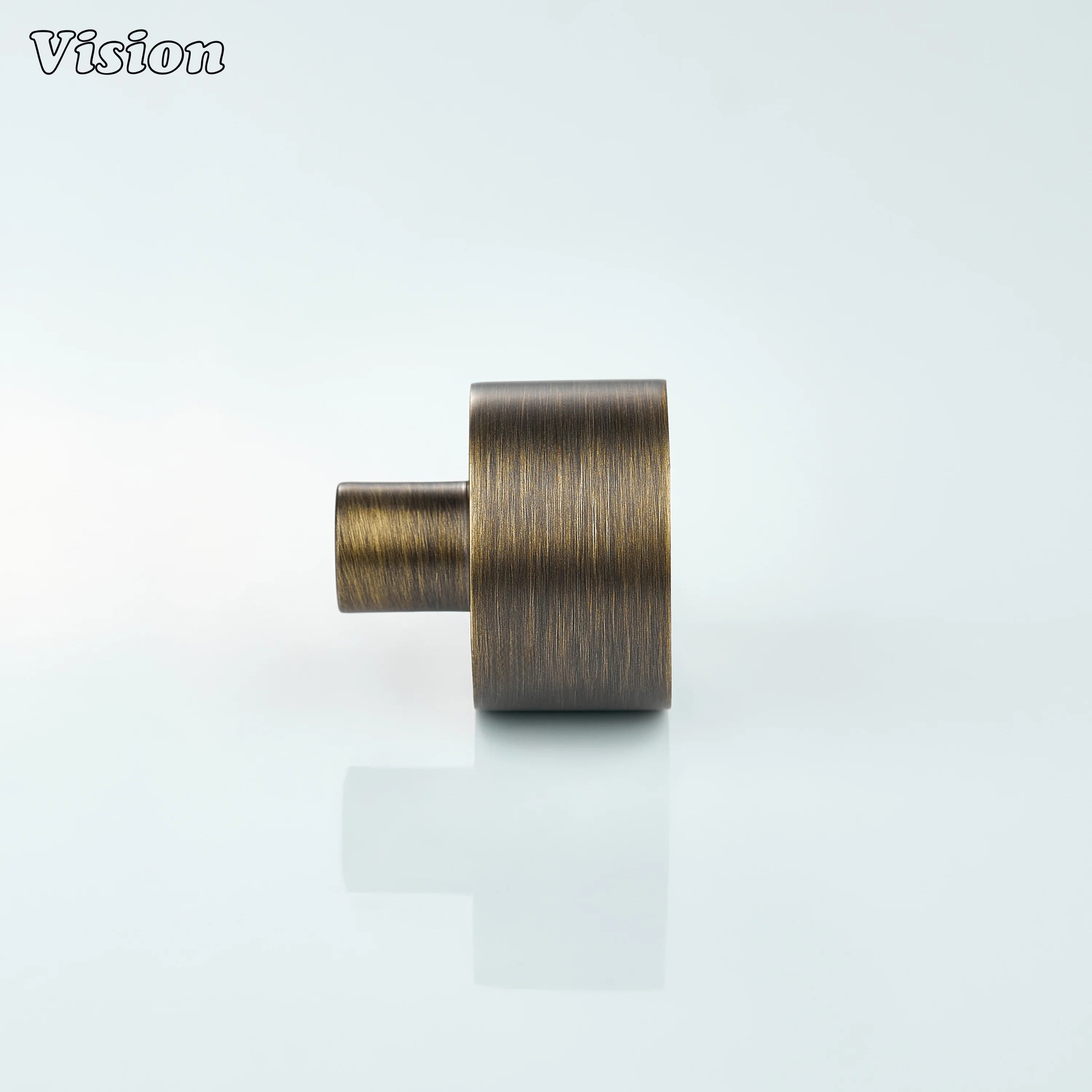 Solid brass round cabinet knob in Antique Bronze for wardrobe and cabinet doors