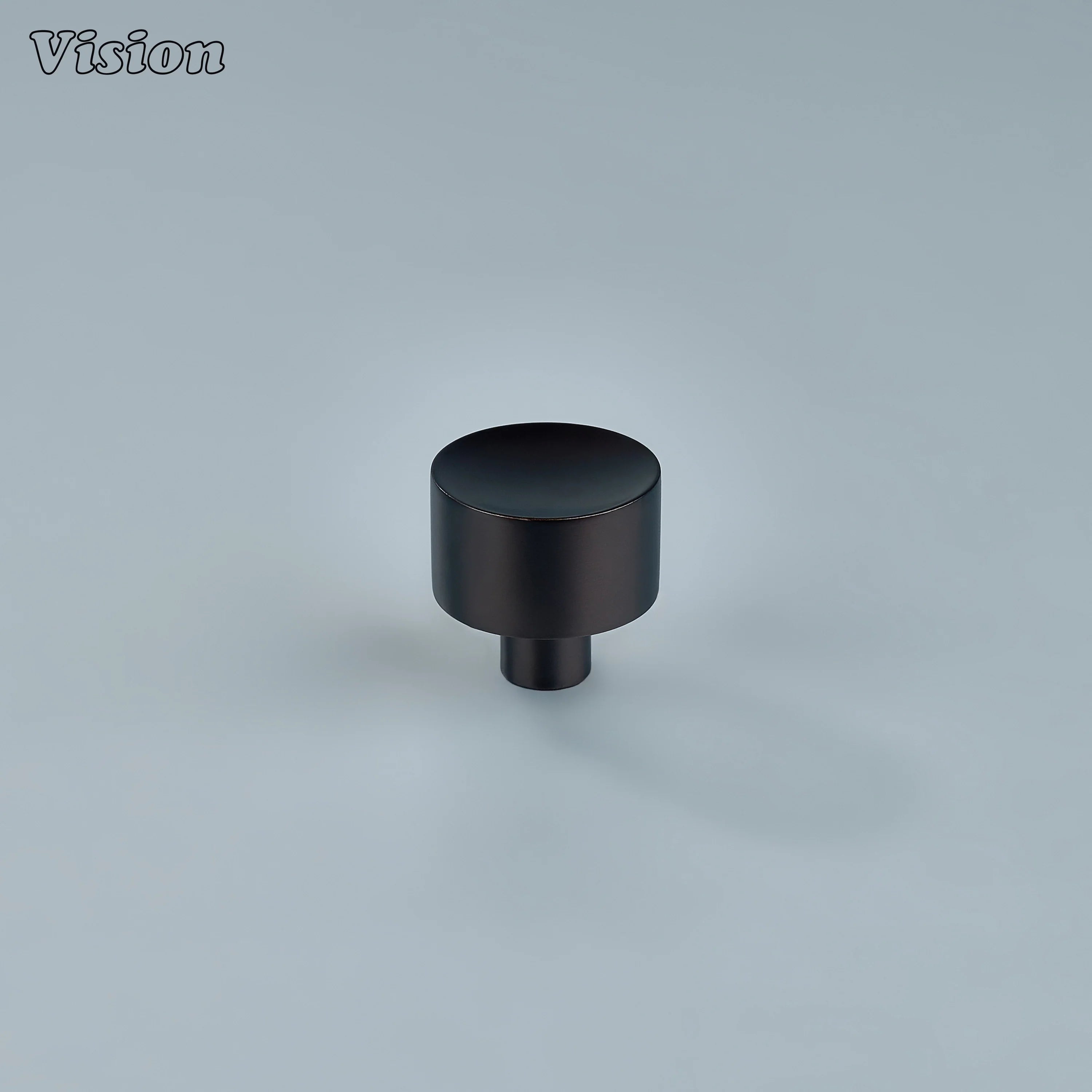 Oil Rubbed Bronze solid brass cabinet knob with plain round profile for cabinets
