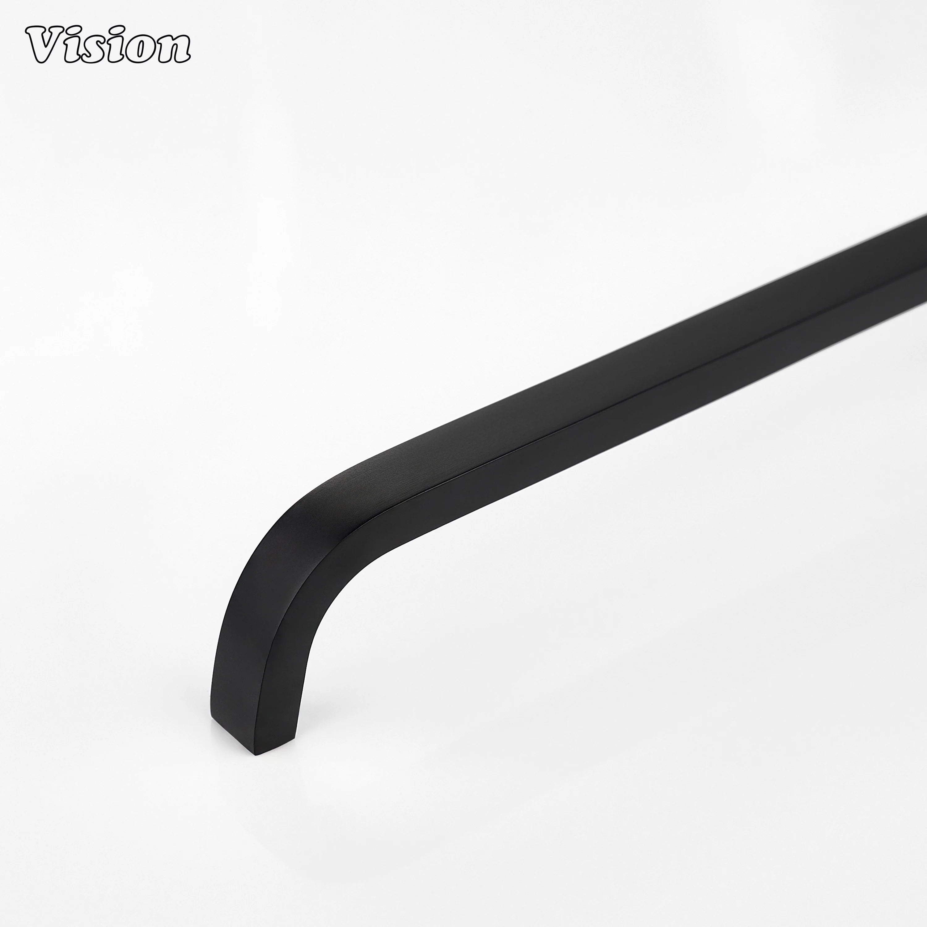 Black cabinet handle curved plain bar for modern kitchen cabinets