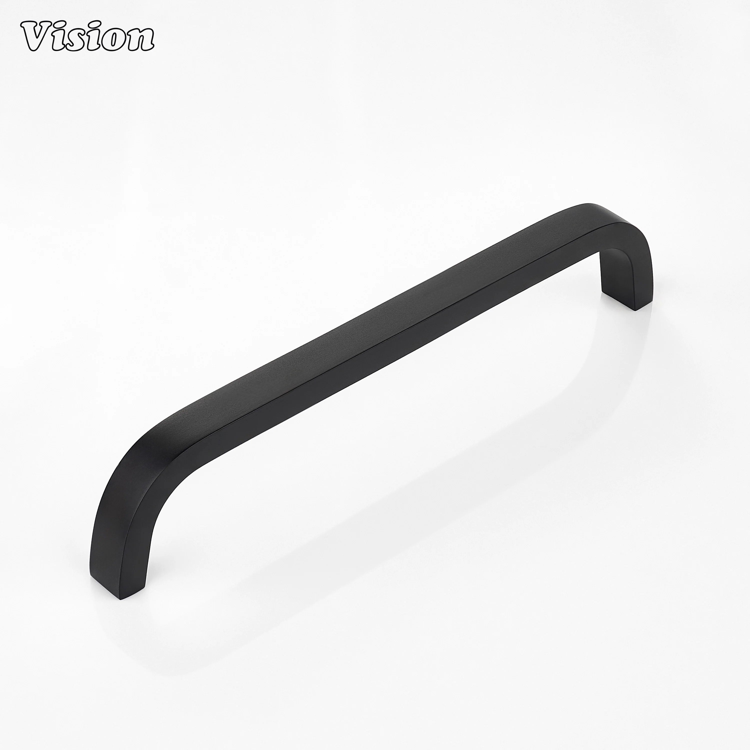 Black cabinet handle rounded curved grip for wardrobes