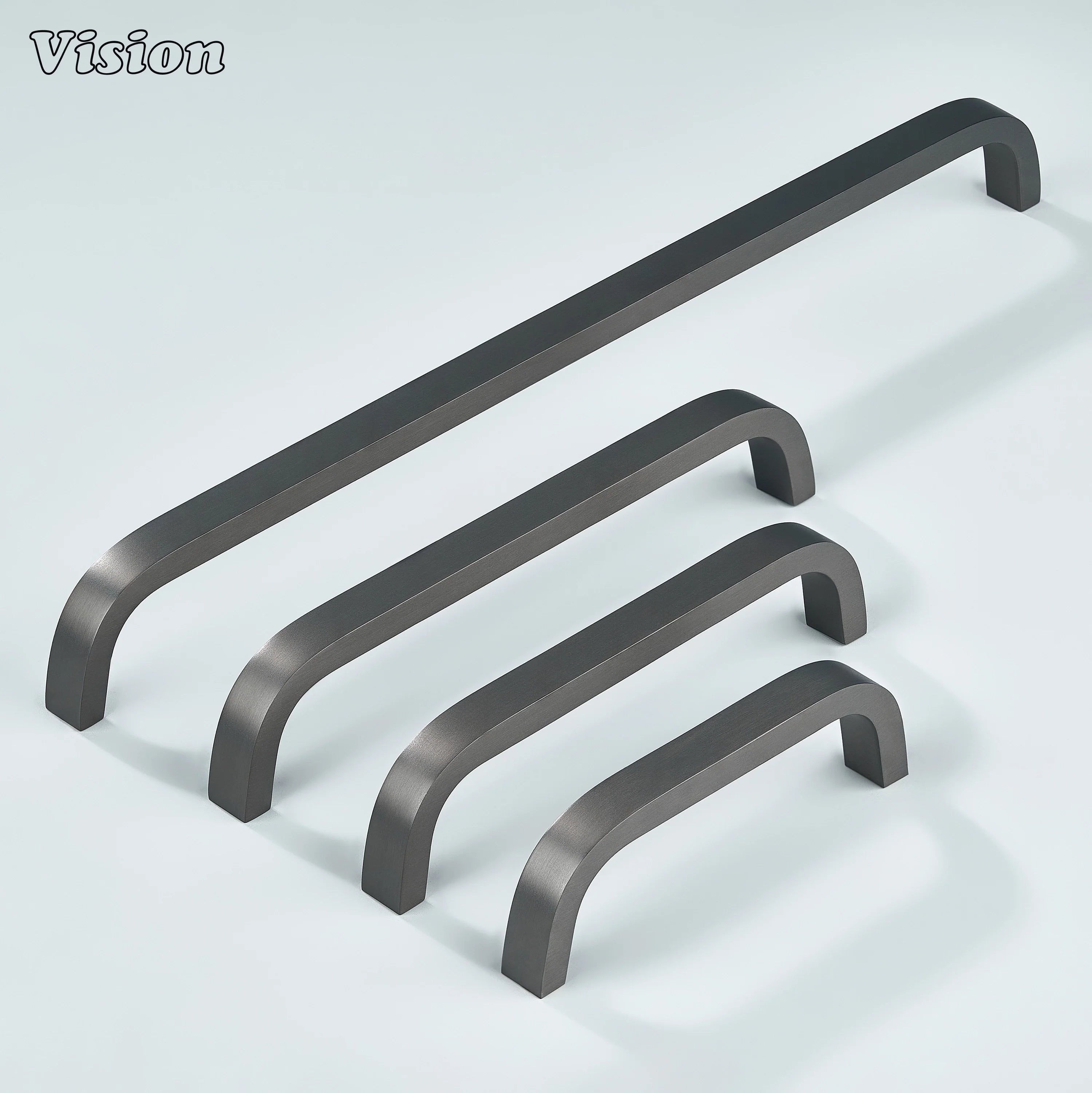 Premium gunmetal curved handle ideal for kitchen cabinets.