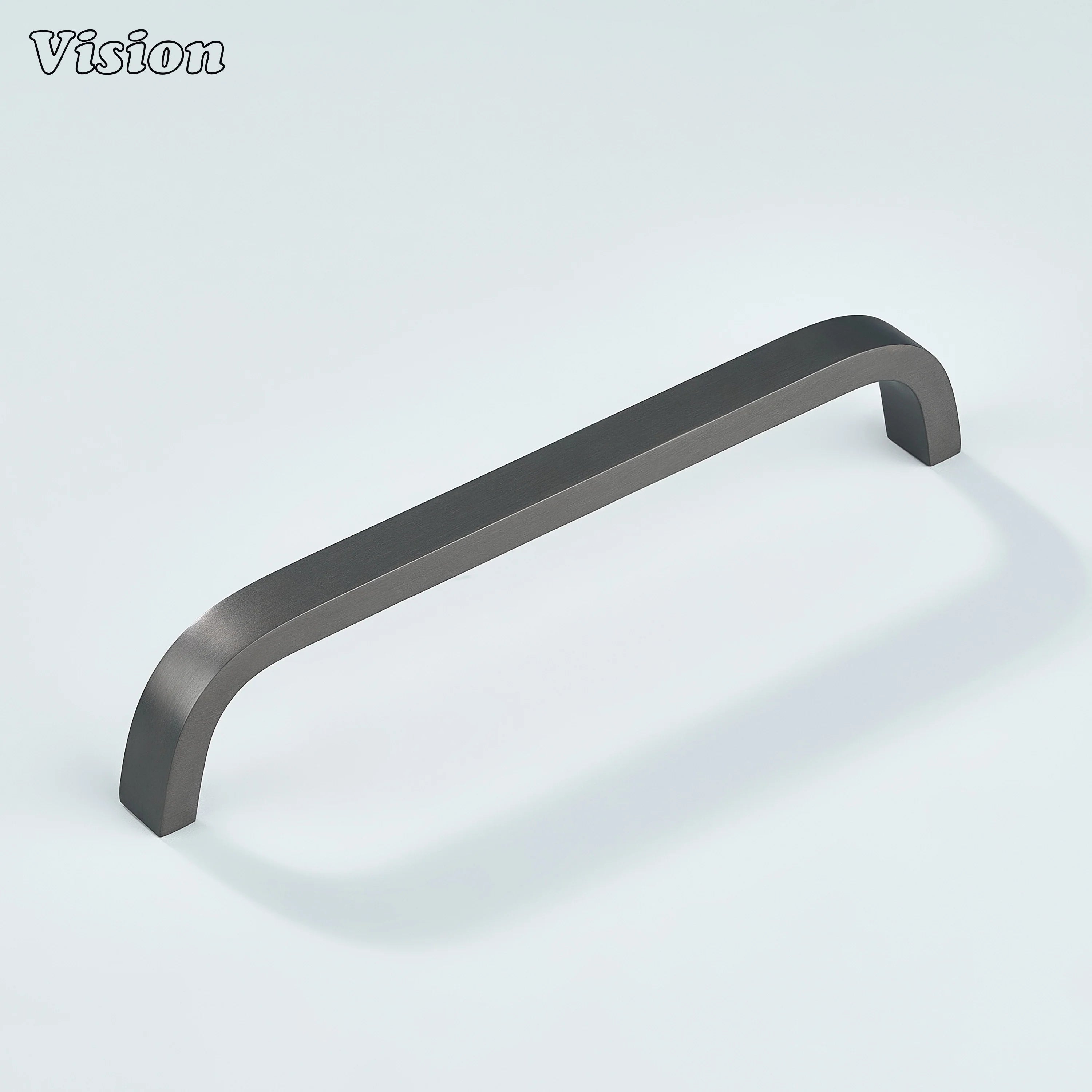 Durable brass gunmetal handle with a stylish curved design.