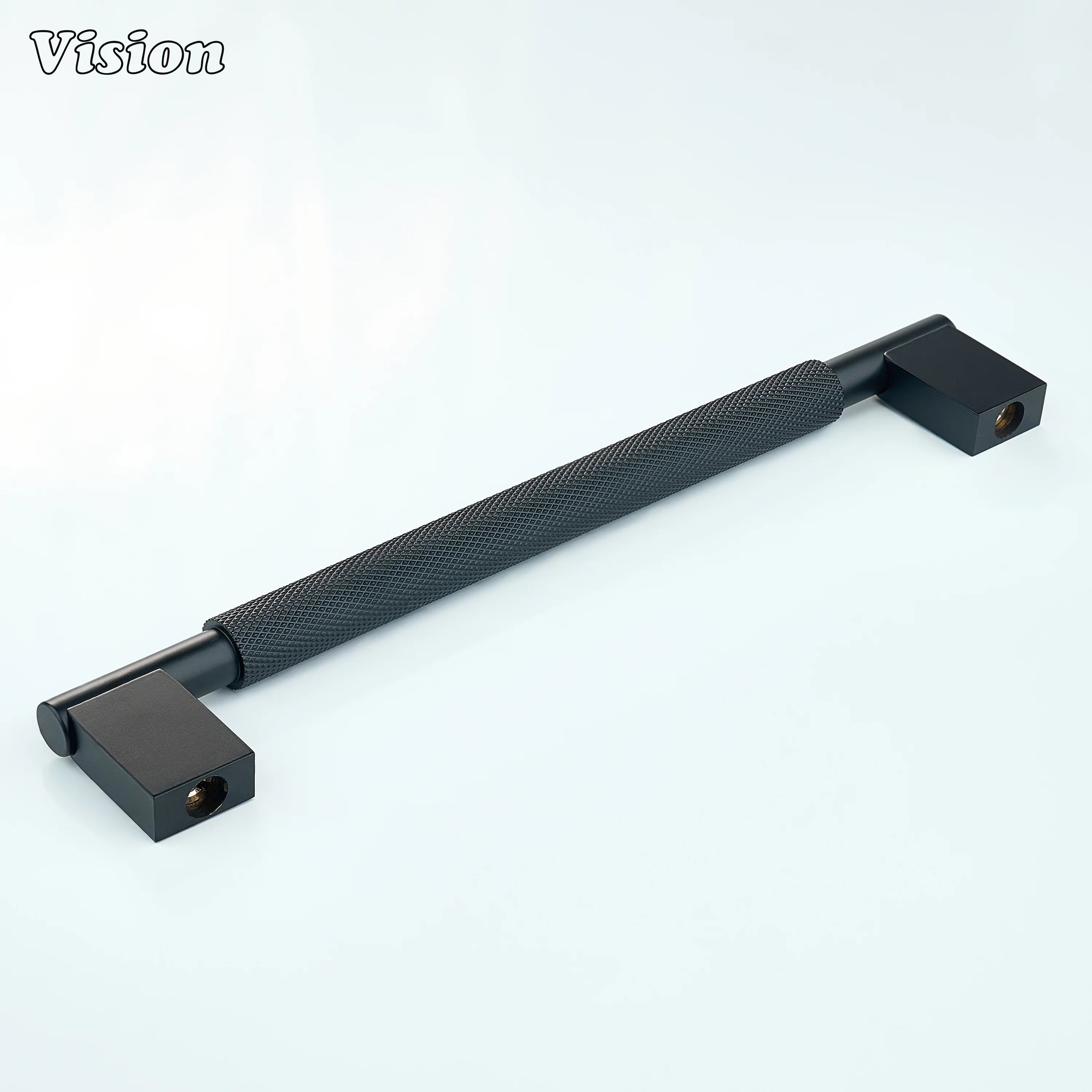 Black knurled brass cabinet handle for cabinets and drawers