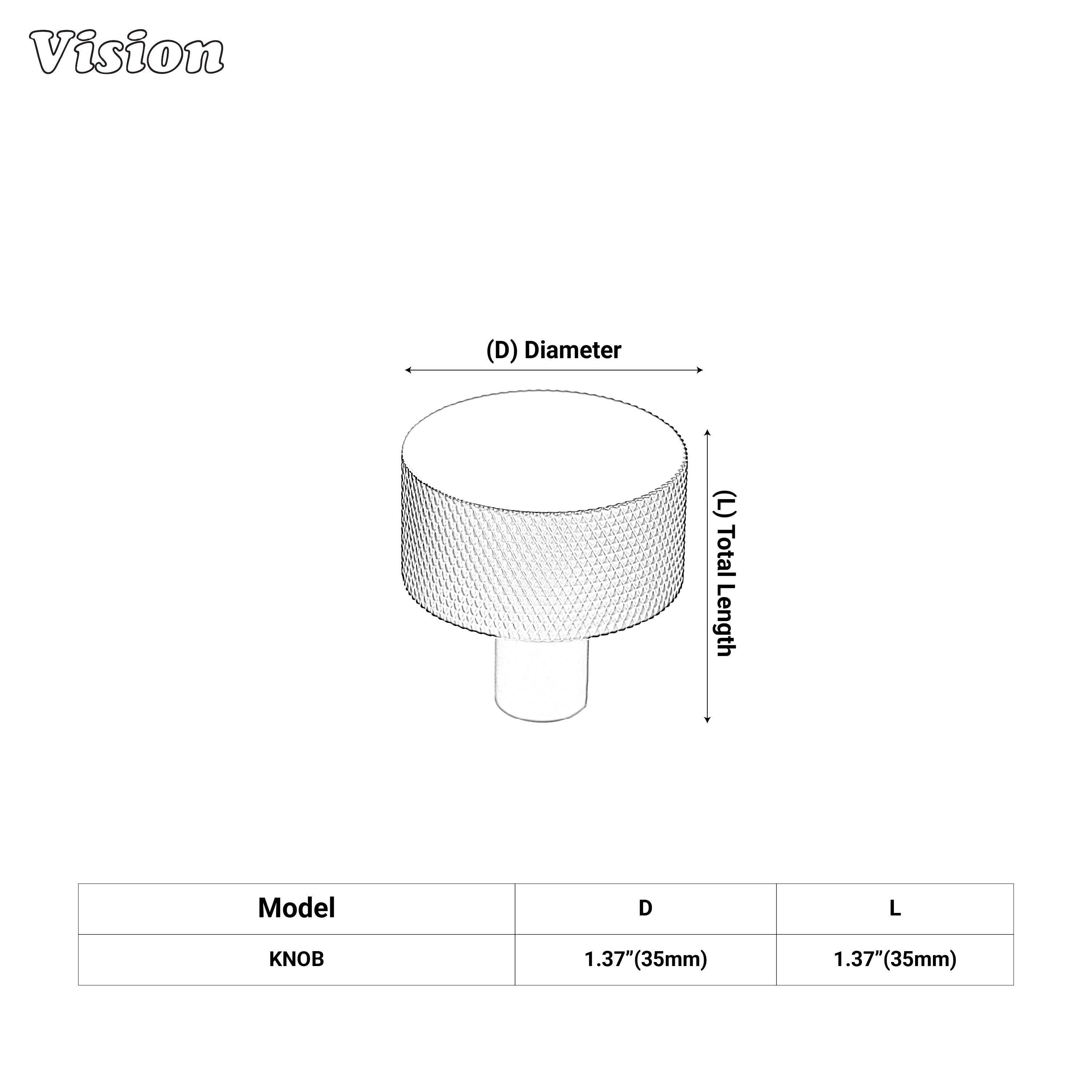 Black cabinet knob round profile for furniture and kitchen storage