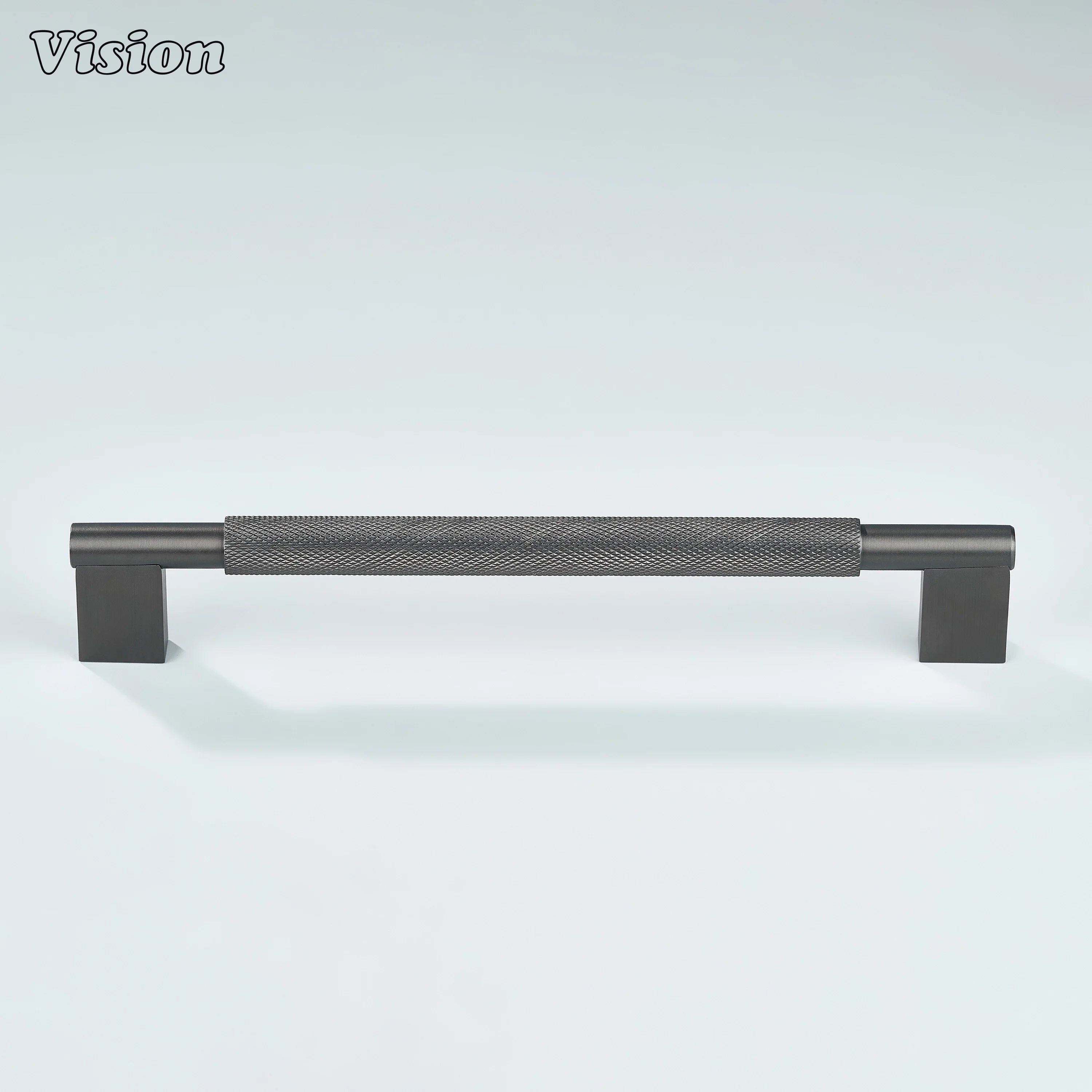Gunmetal knurled brass Kronos handle used on wardrobe doors