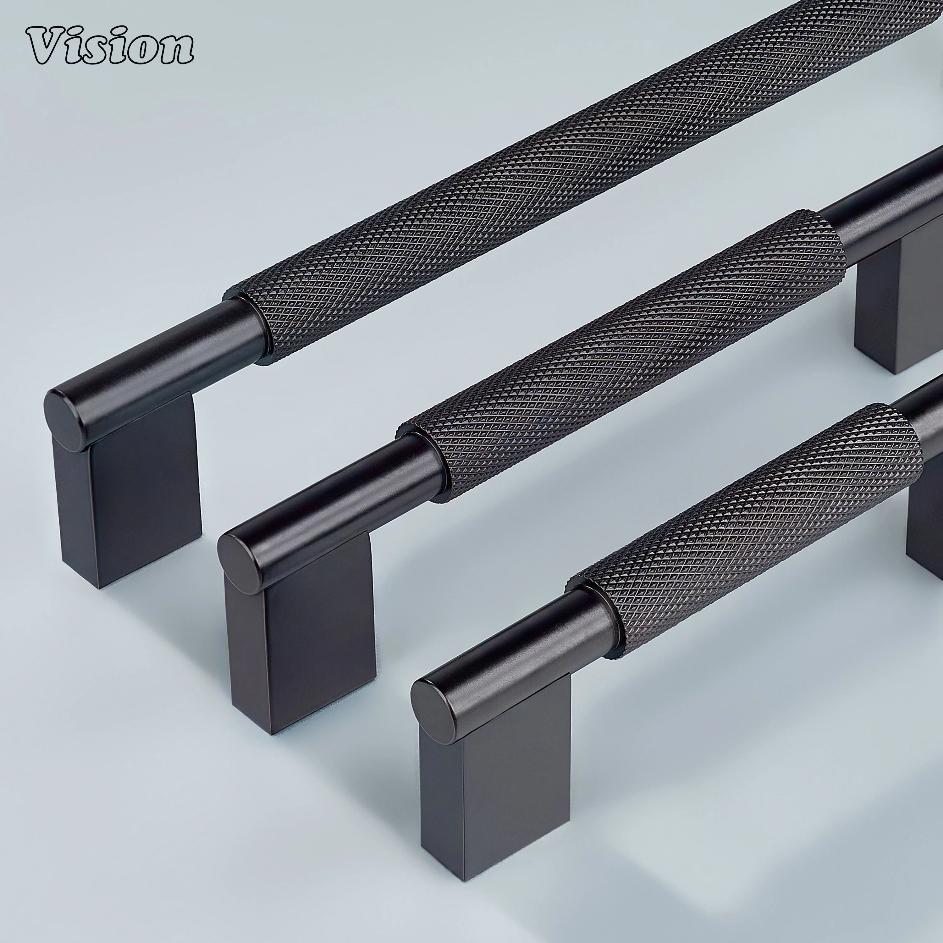 Solid brass Oil Rubbed Bronze Kronos knurled handle with square legs