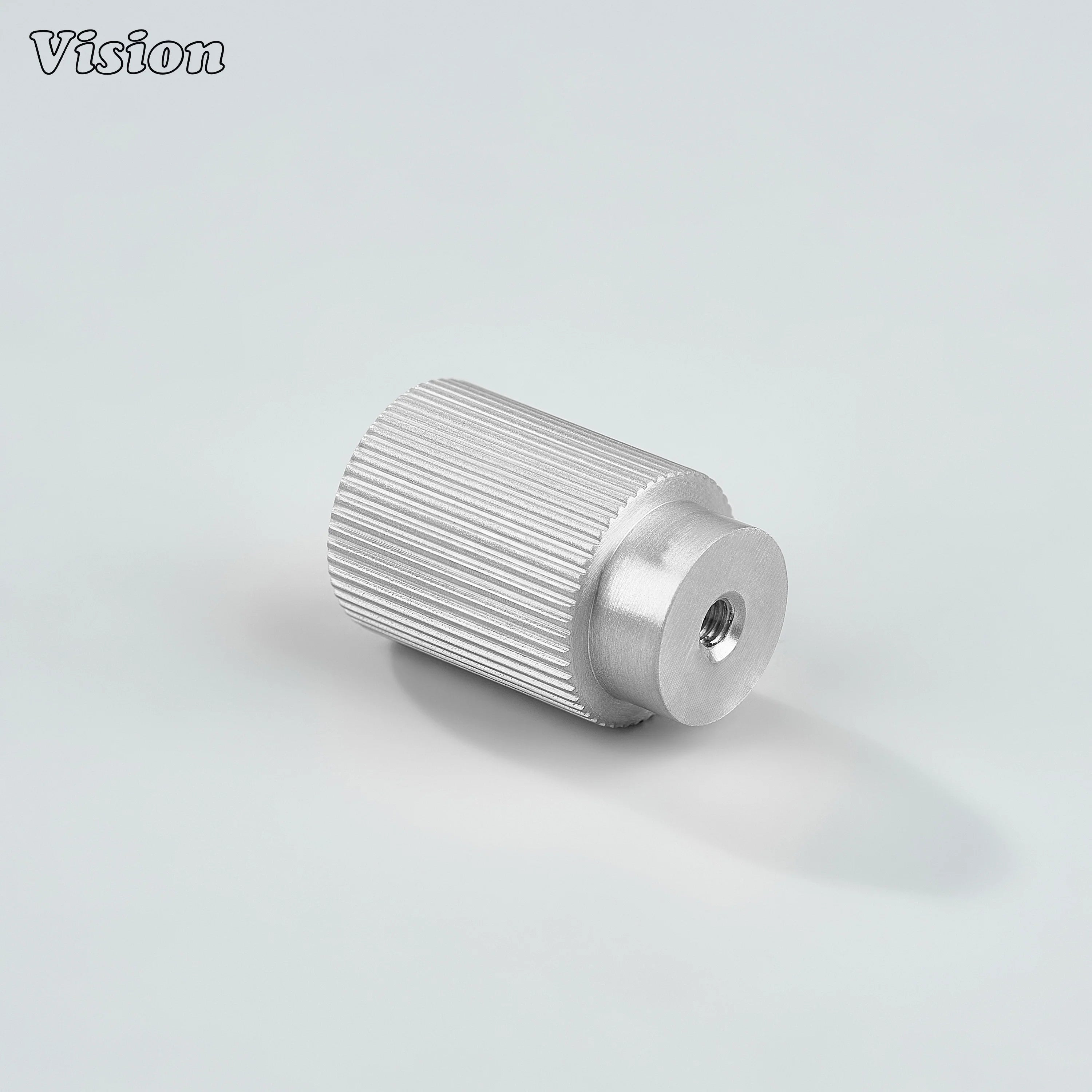 Silver finished brass cylinder cabinet knob for drawers and cabinets