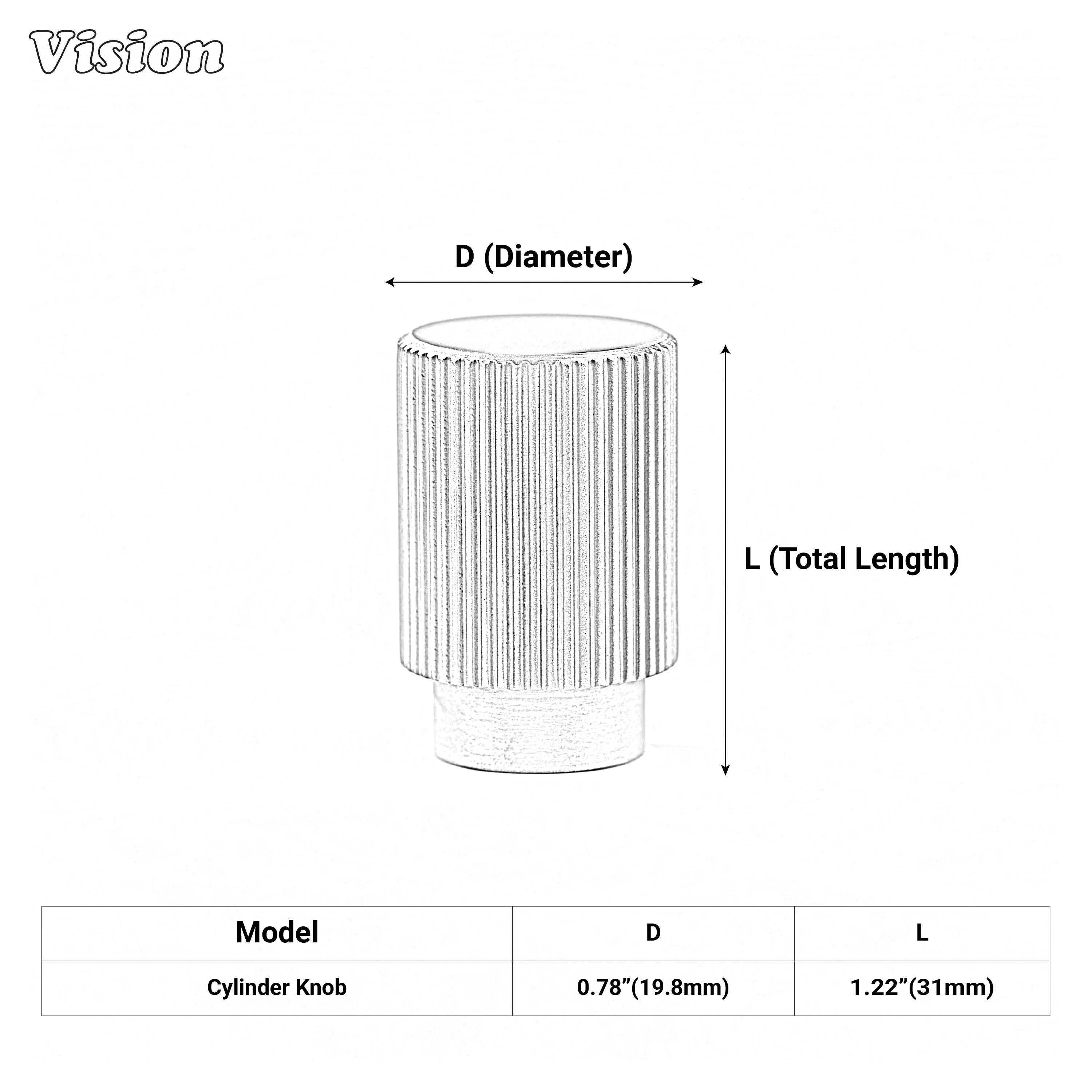 Premium Silver linear knurled cabinet knob for cabinets and drawers