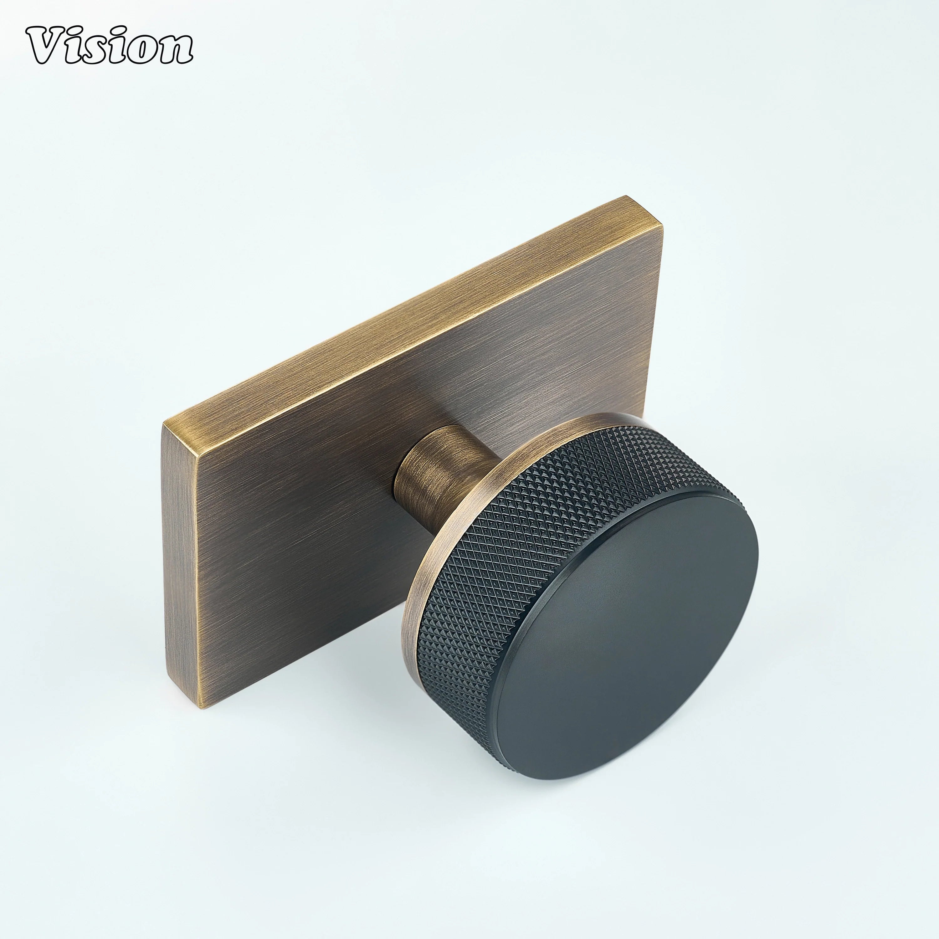 Black and Antique Bronze round knurled brass door knob for door hardware