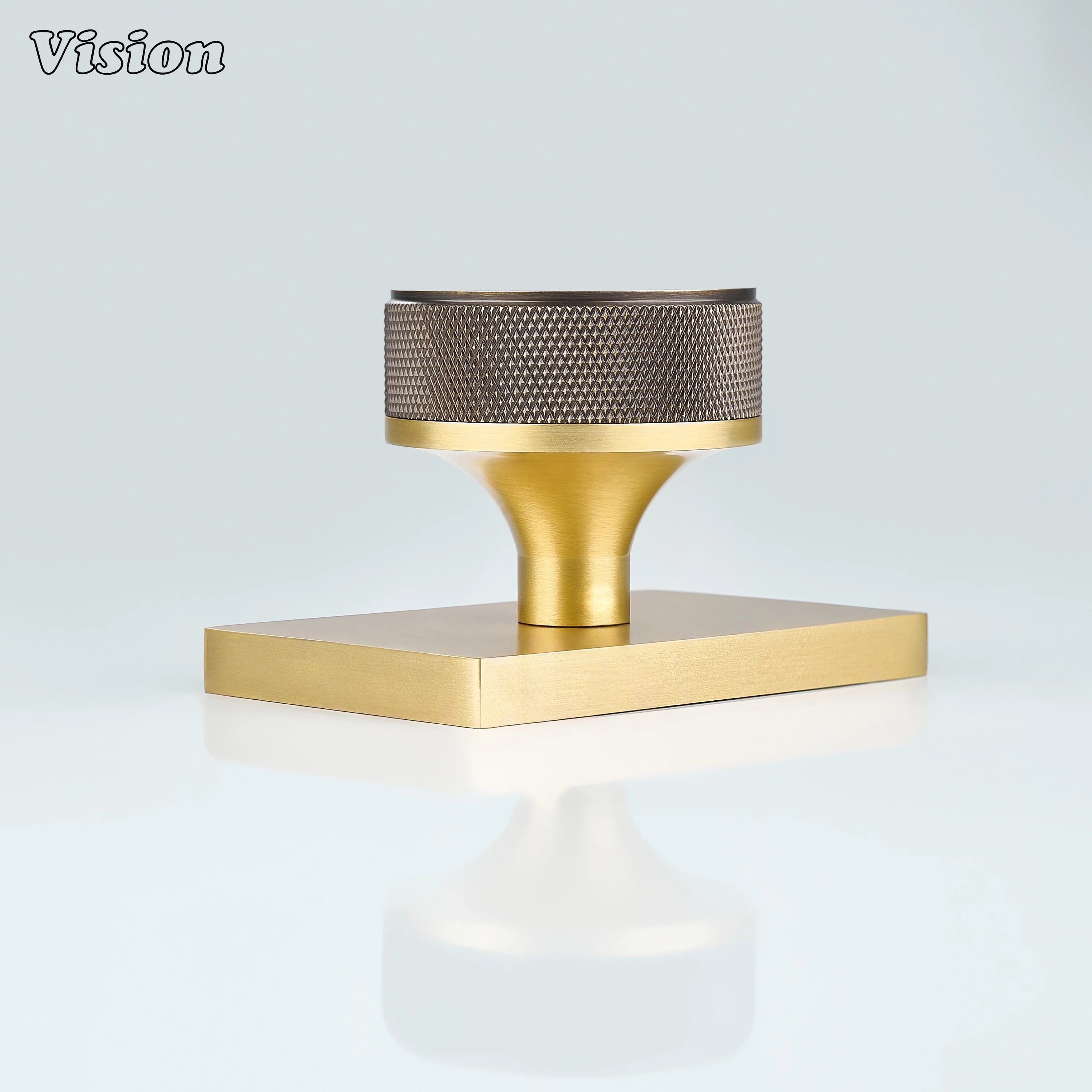 Antique Bronze and Gold round knurled brass door knob for door hardware