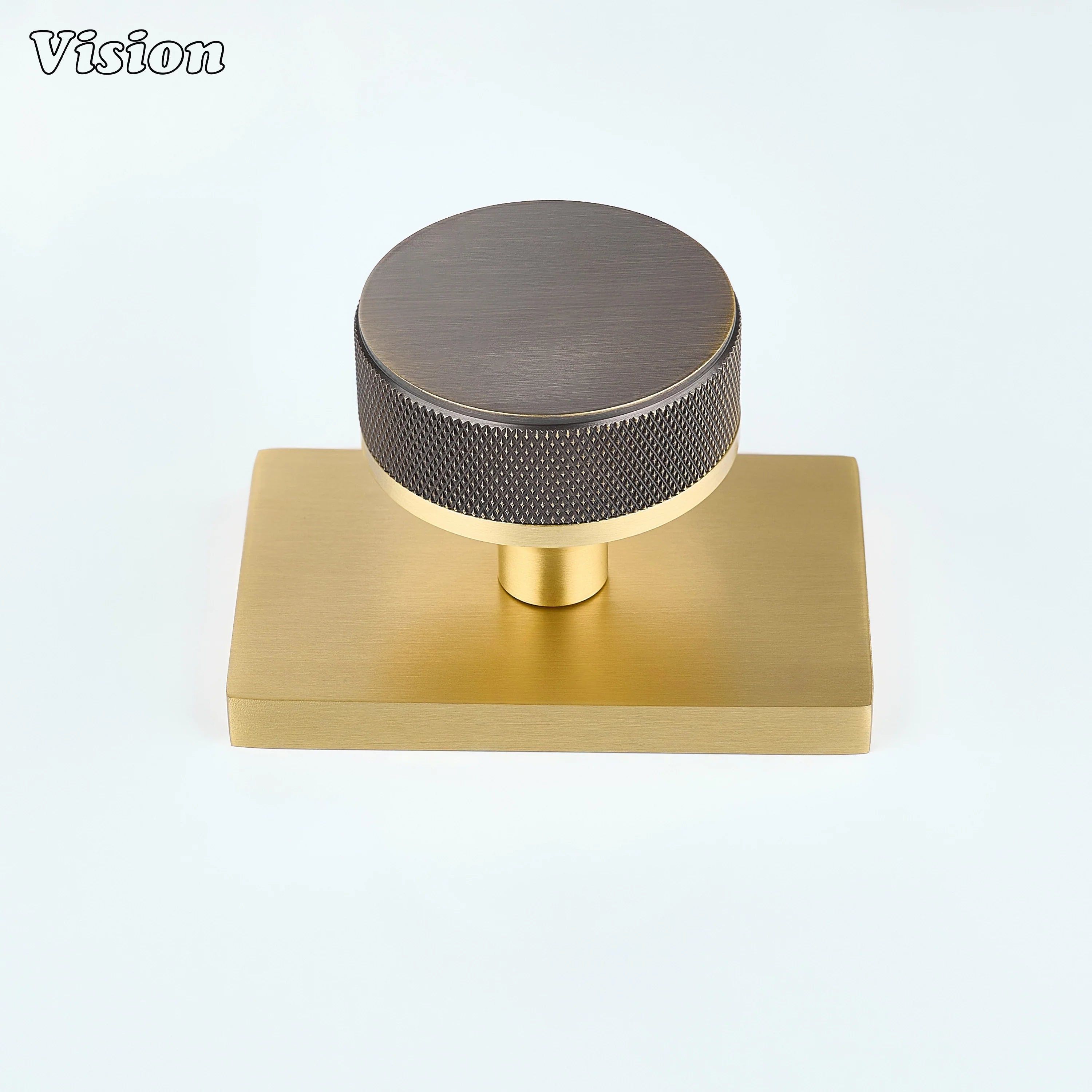 Antique Bronze and Gold brass door knob with mixed finish construction