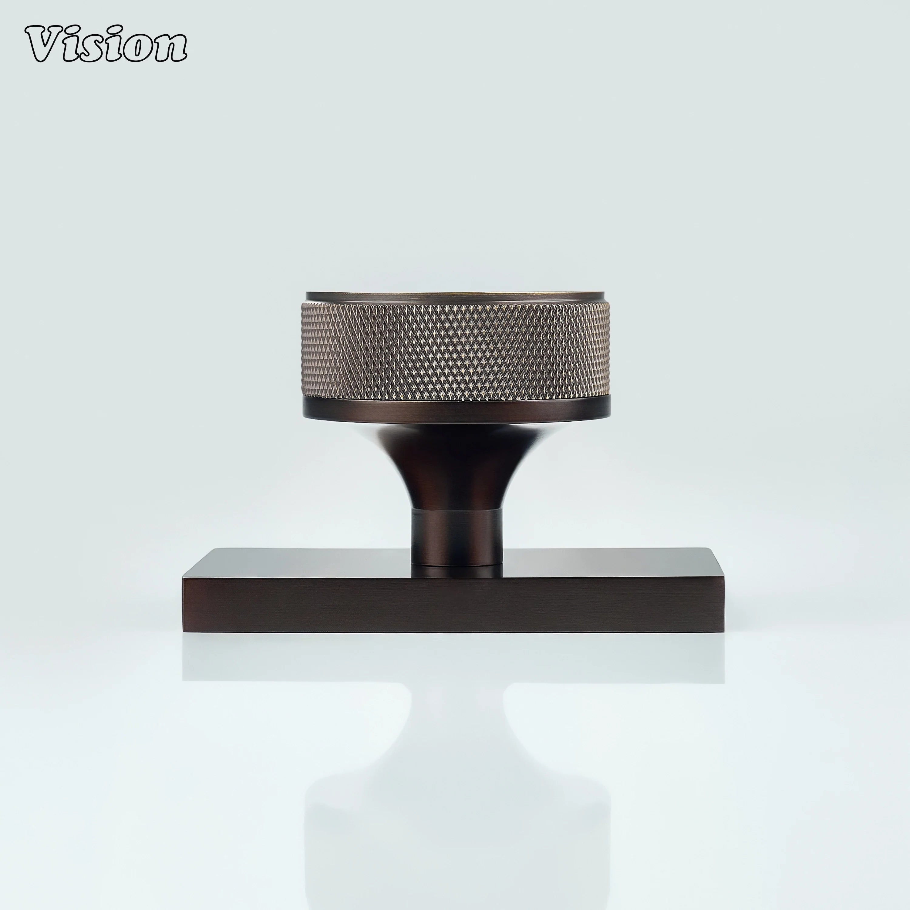 Antique Bronze and Oil Rubbed Bronze knurled round door knob for minimalist spaces